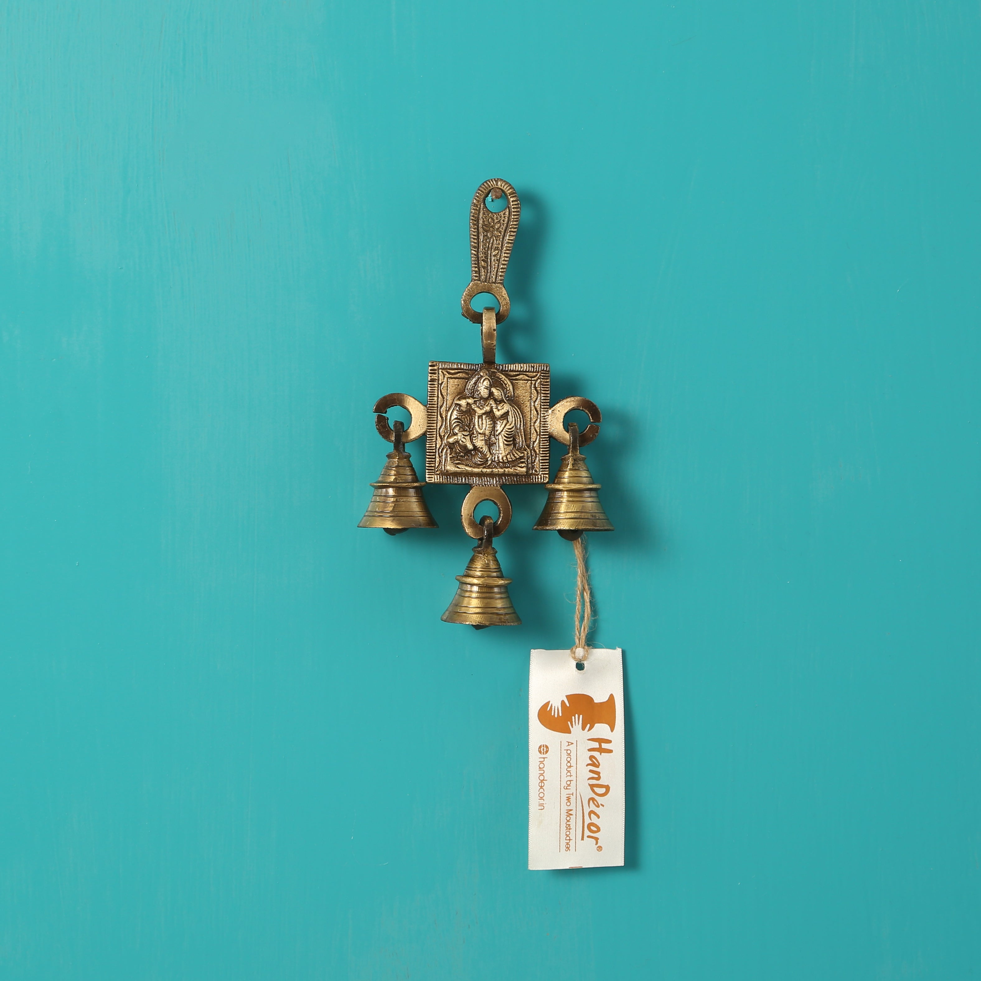 Brass Radha Krishna Hanging Bells