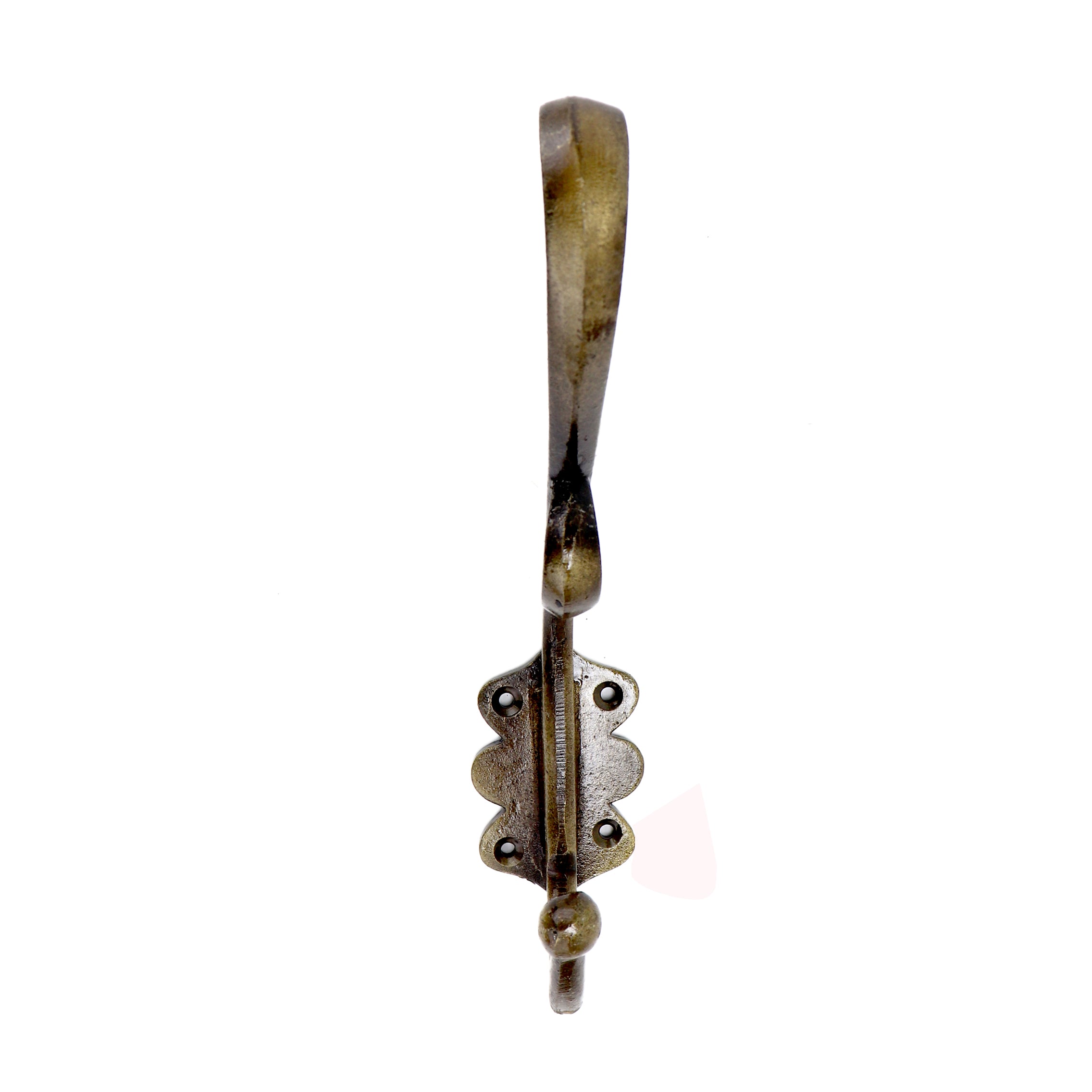 Antique Brass Finished Designer Curved Wall Hook, Wall Hooks for Diya Hangers