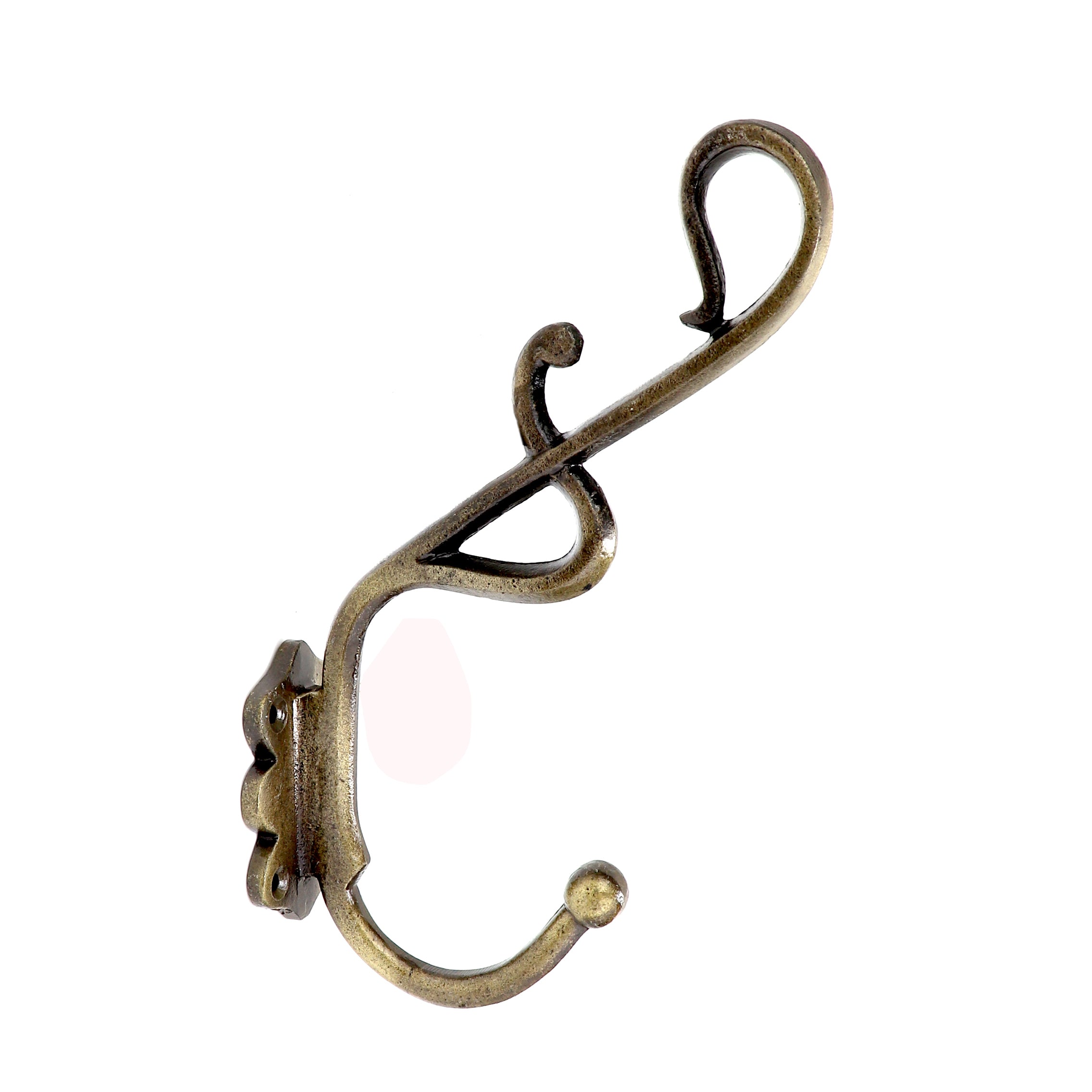 Antique Brass Finished Designer Curved Wall Hook, Wall Hooks for Diya – Two  Moustaches Store