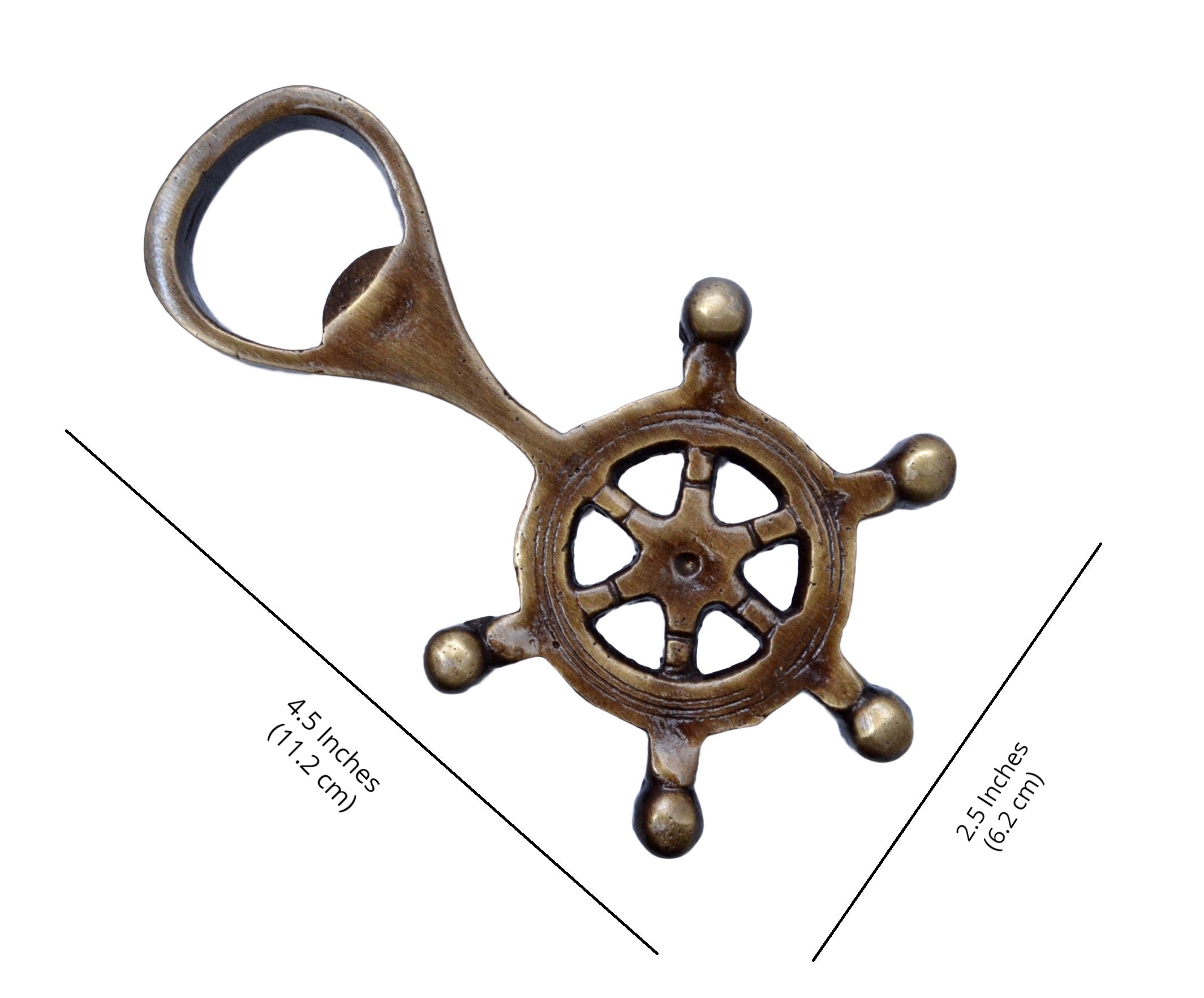 Brass Ship Wheel Design Bottle Opener, Bar Accessories