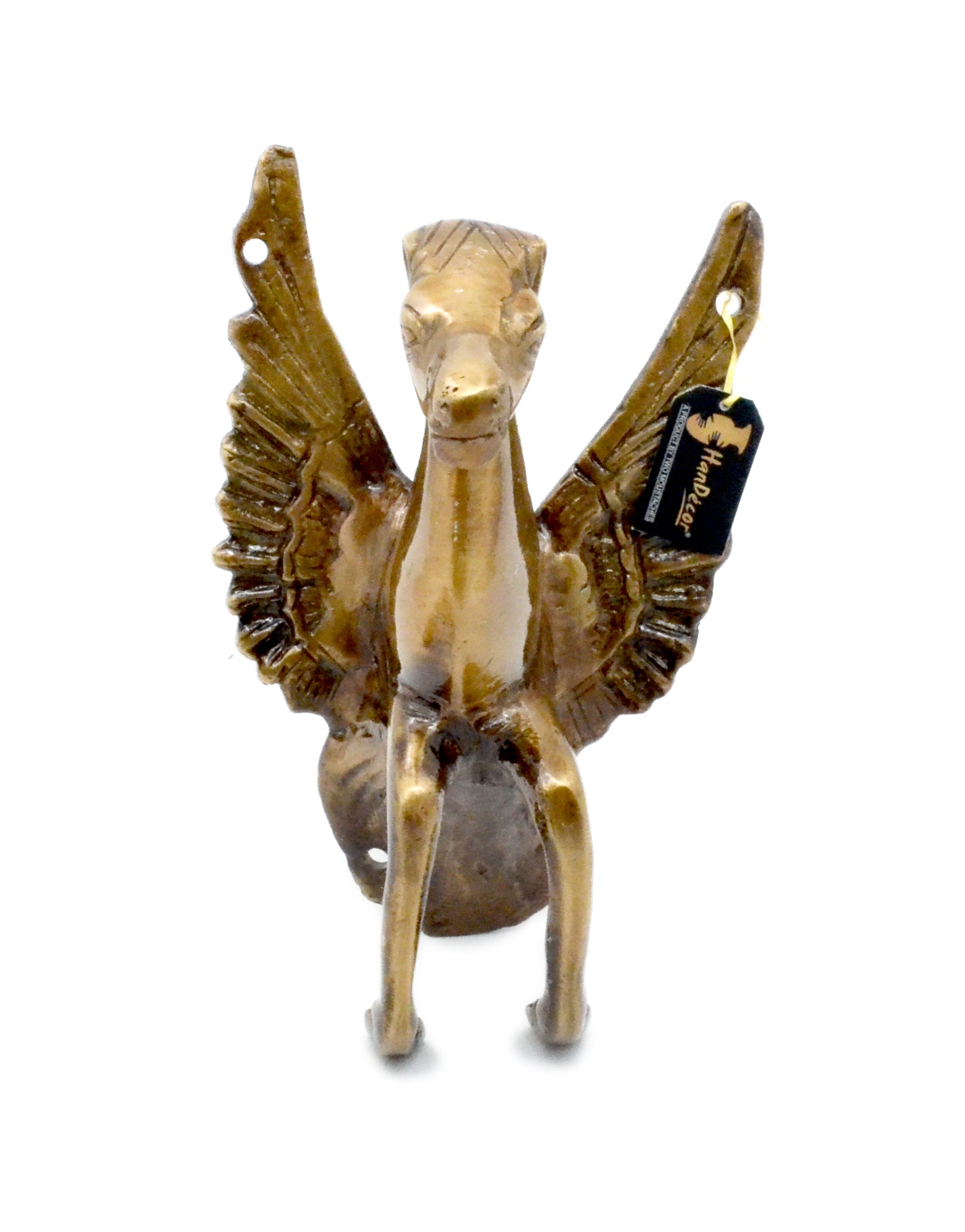 Brass Flying Angel Horse Wall Hanging - Brown