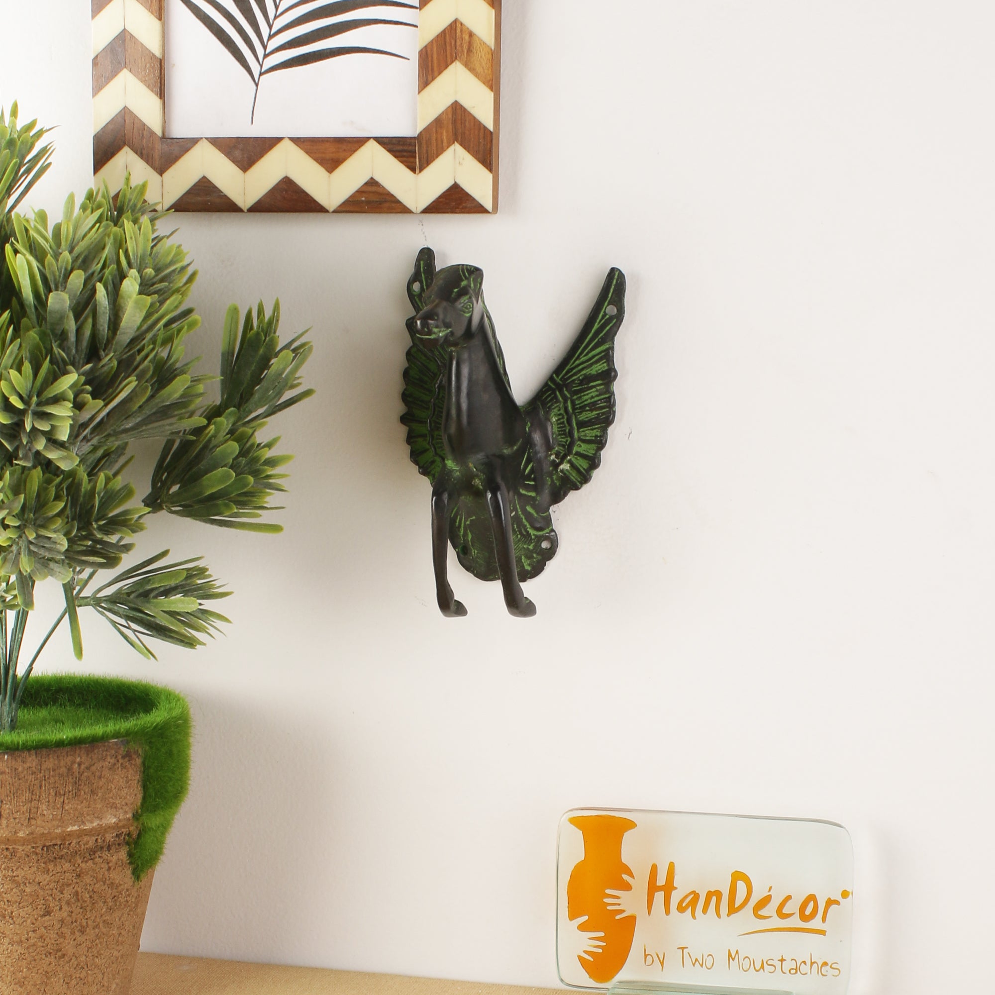 Brass Flying Angel Horse Wall Hanging | Home Decor |