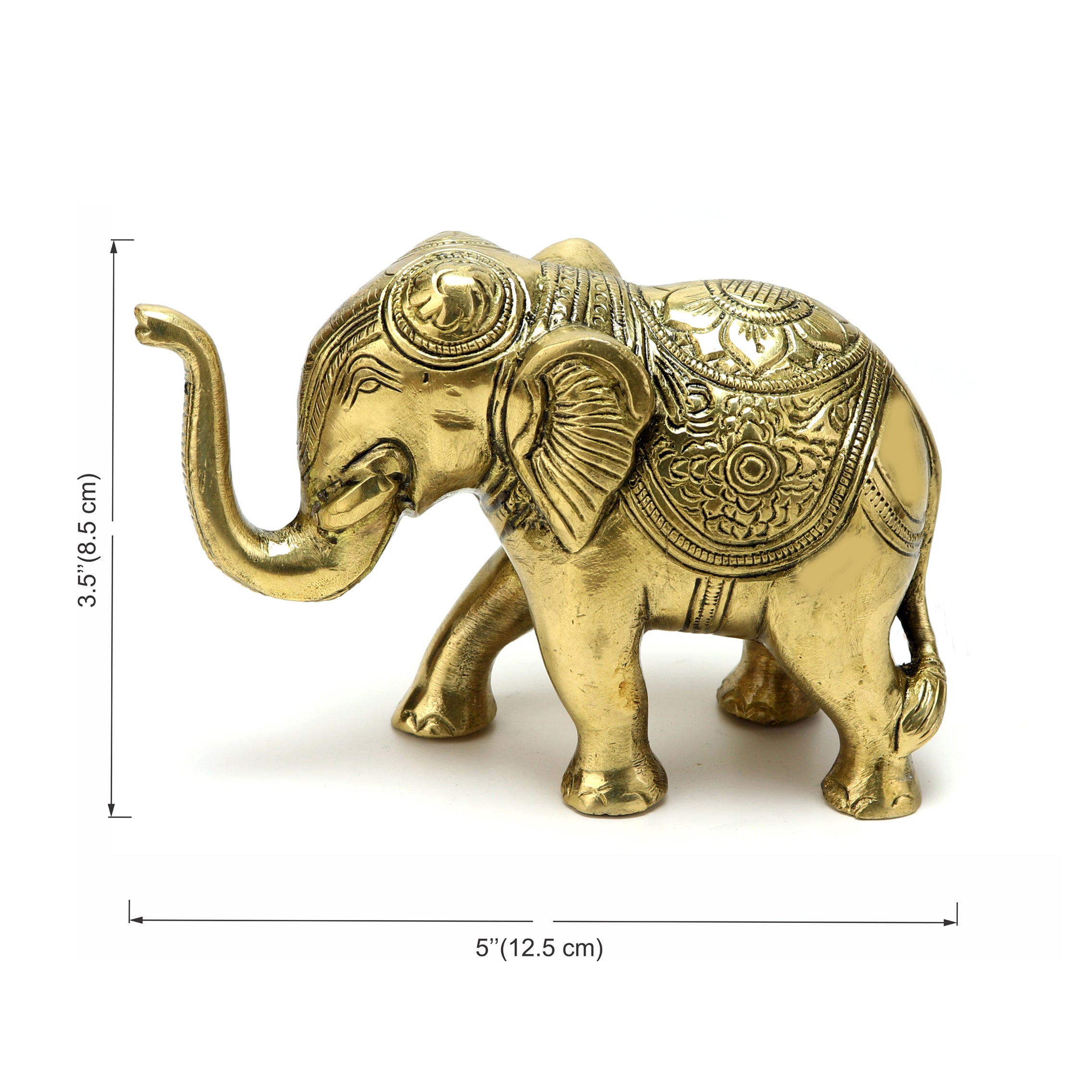 Brass 5 Inches Handcrafted Elephant Décor Showpiece