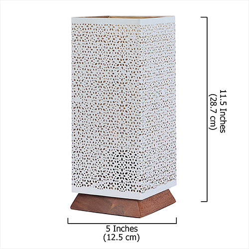 Square Shaped Moroccan Design Table Lamp for Bedroom, Night Lamp for Home & Office (Without Bulb)