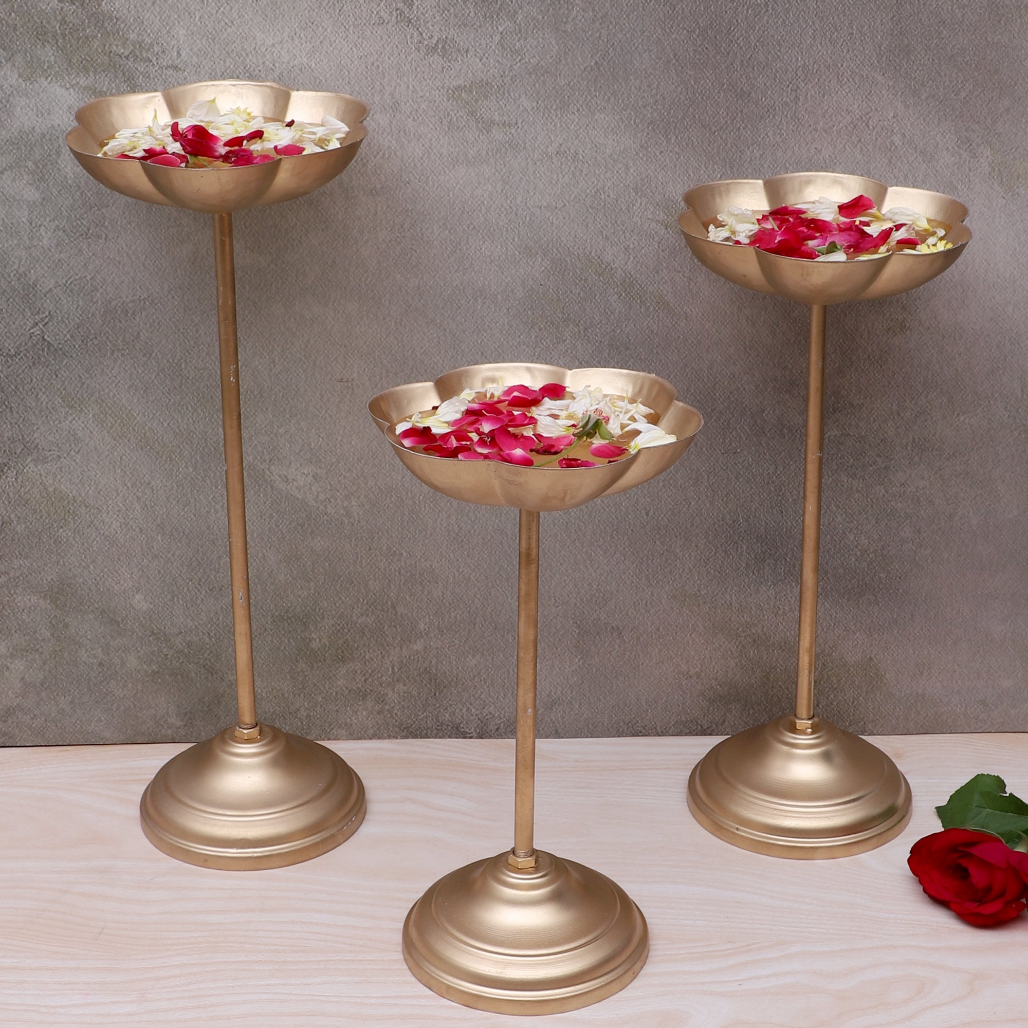 Candle Flowers Holder Set, Urli Stand for Home Decoration