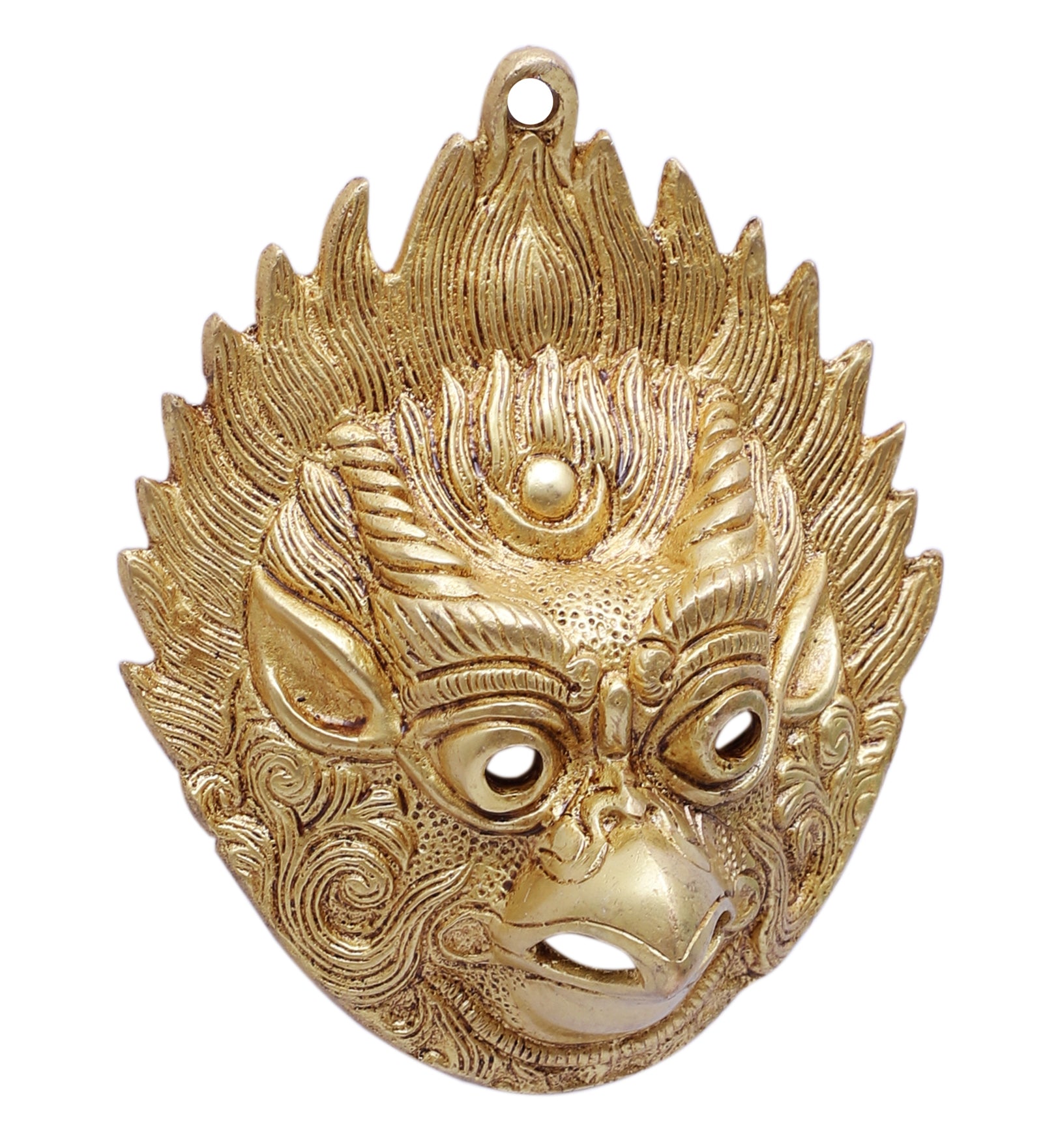 Garuda Face Design Brass Yali Wall Hanging