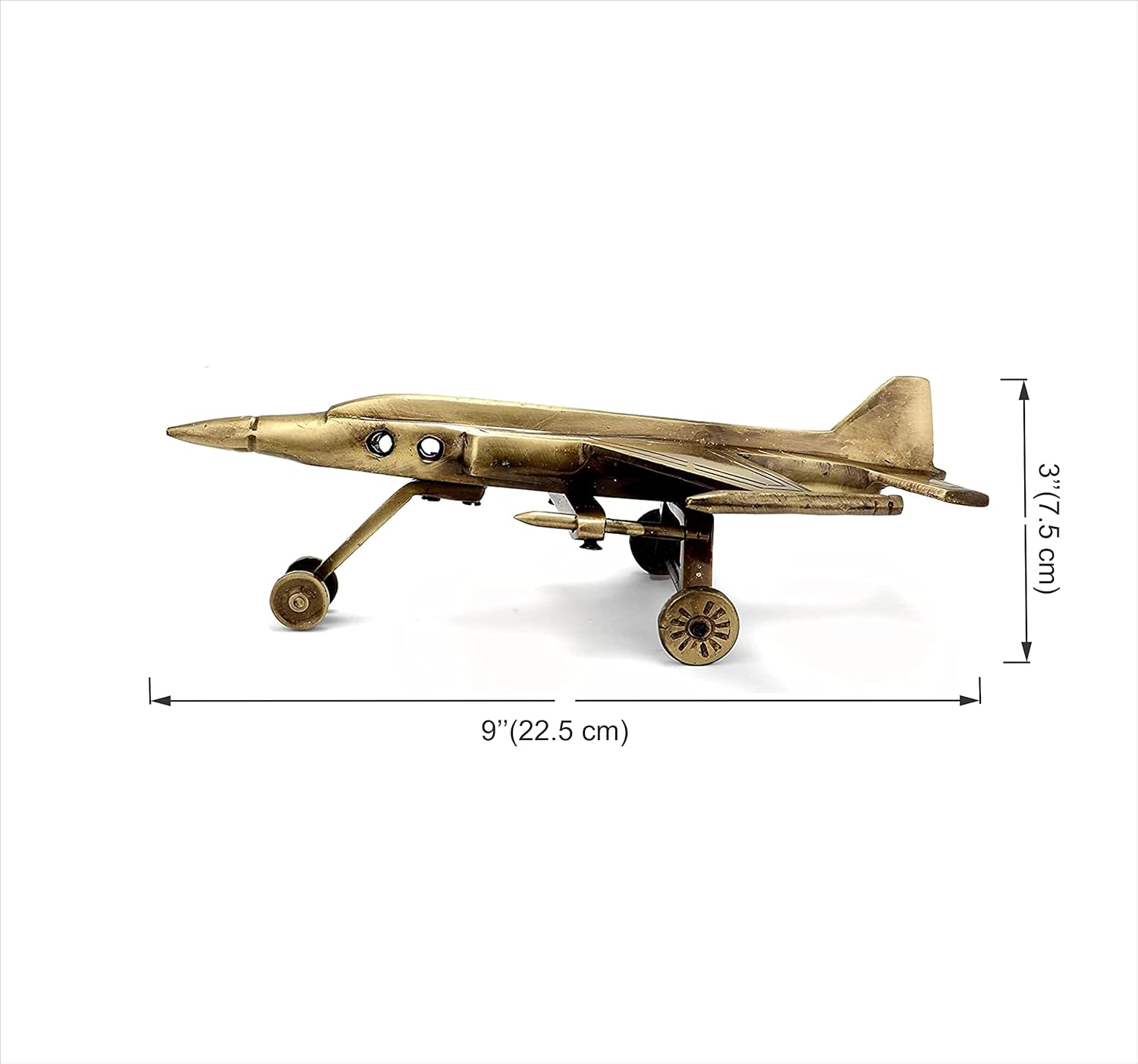 Brass Fighter Jet Plane Model Collectible Showpiece Figurine, Decorative Showpiece for Home Decor