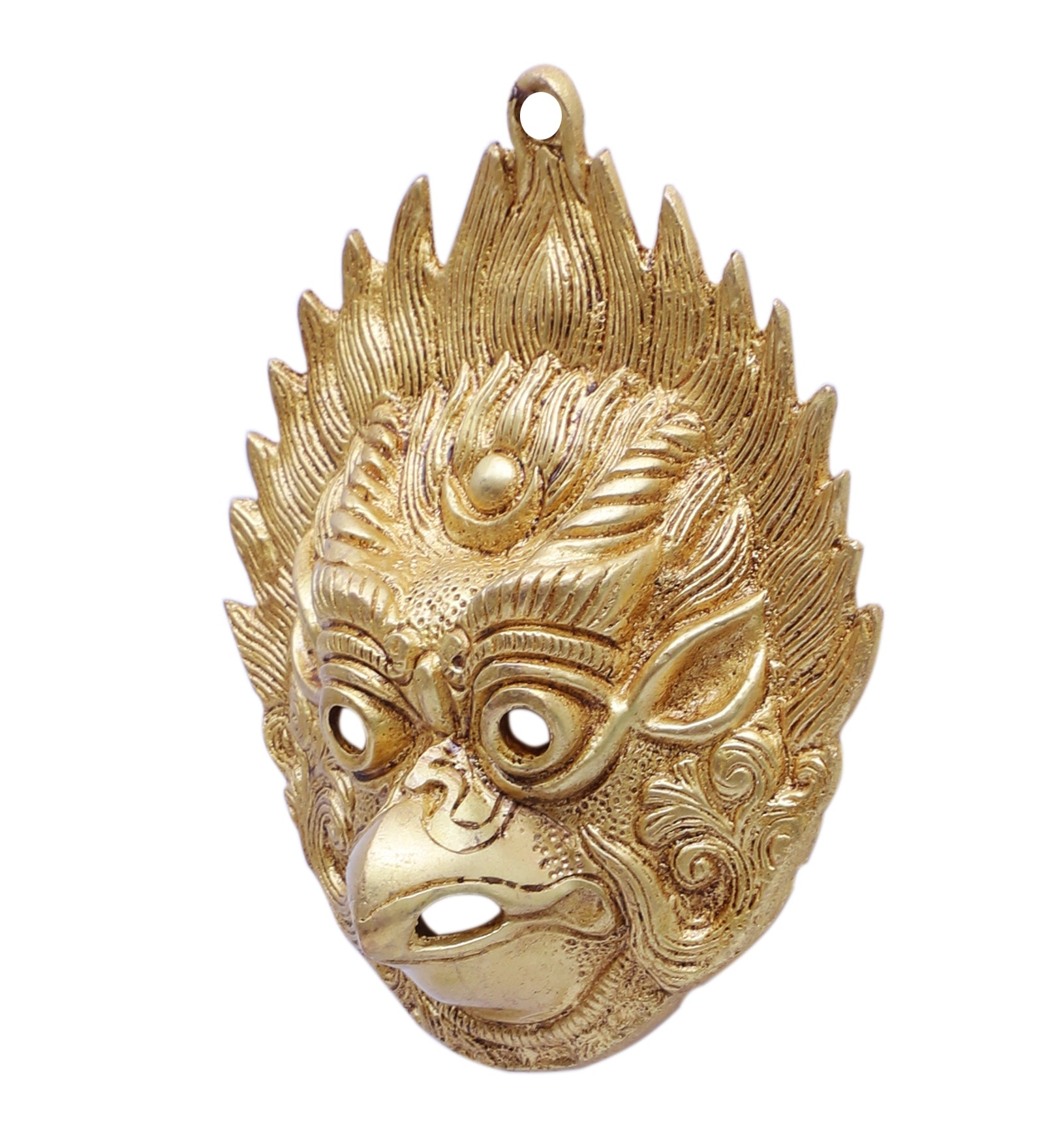 Garuda Face Design Brass Yali Wall Hanging