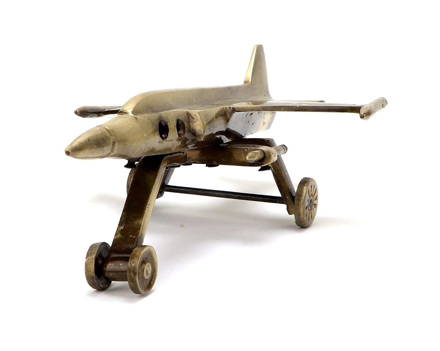 Brass Fighter Jet Plane Model Collectible Showpiece Figurine, Decorative Showpiece for Home Decor