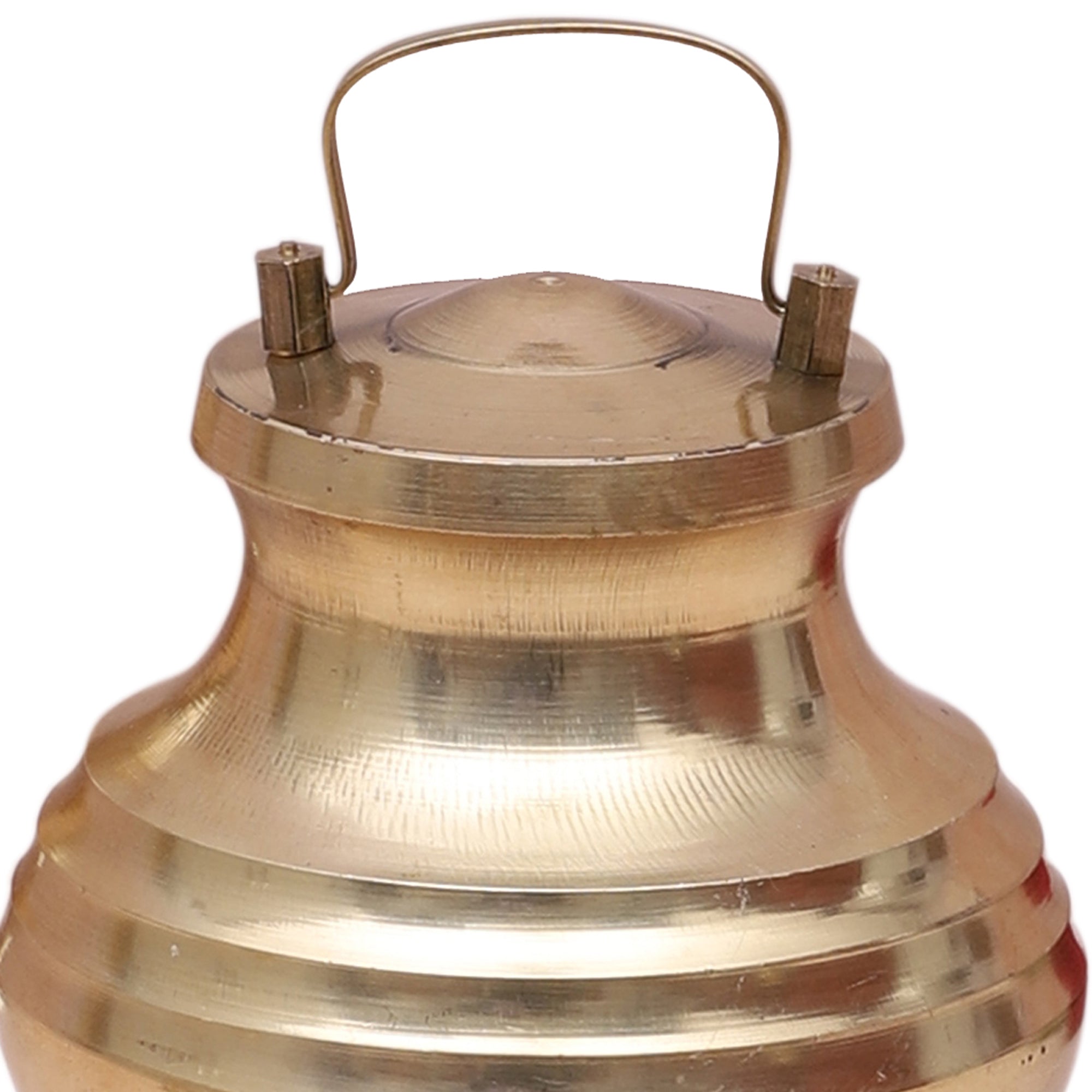 Brass 4.5 Inches Holy Water Pot, Brass Gangajali with Lid