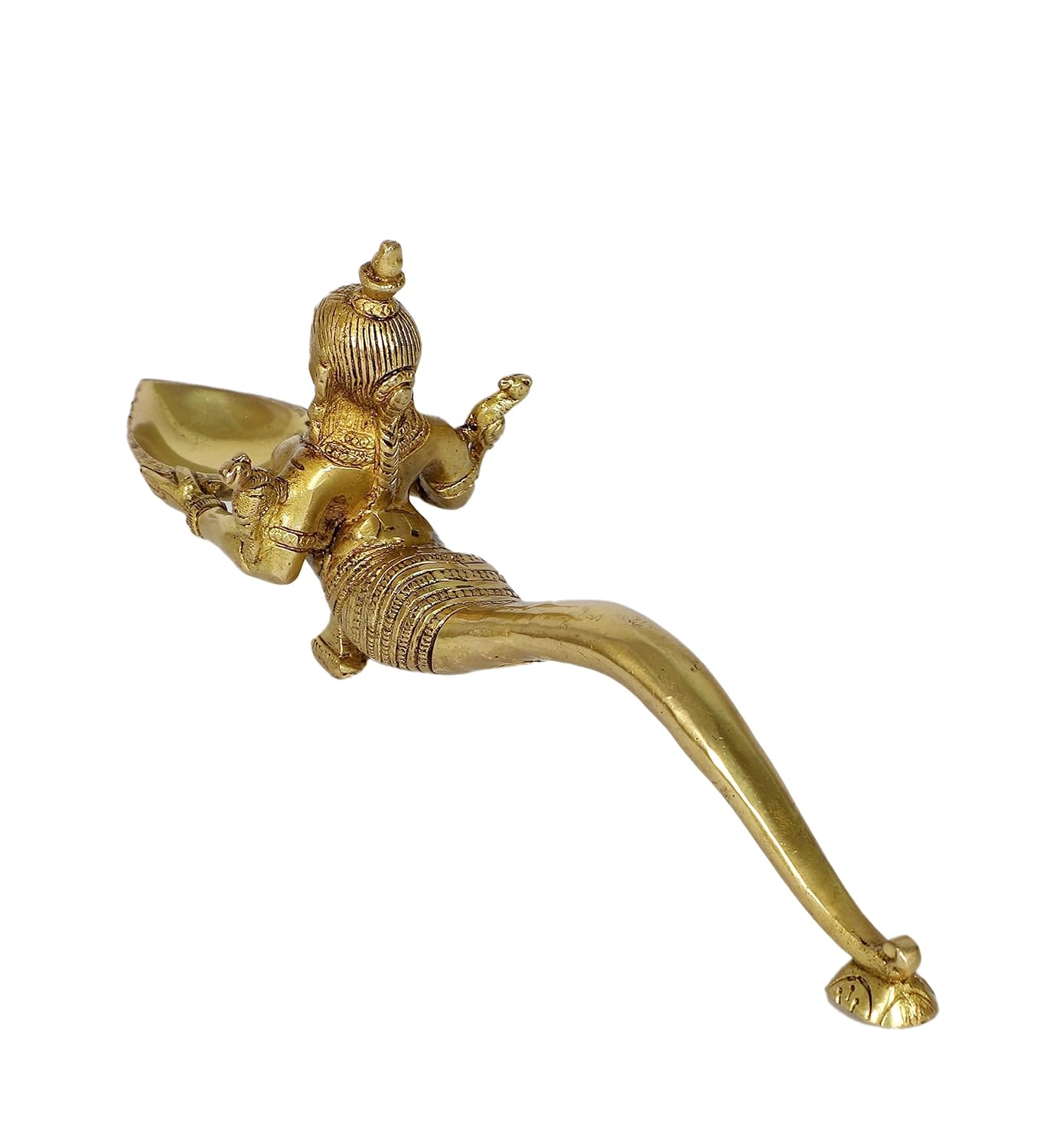 Mermaid Design Brass Aarti Diya, Brass Pooja Spoon, Housewarming Gifts, Brass Oil Lamp