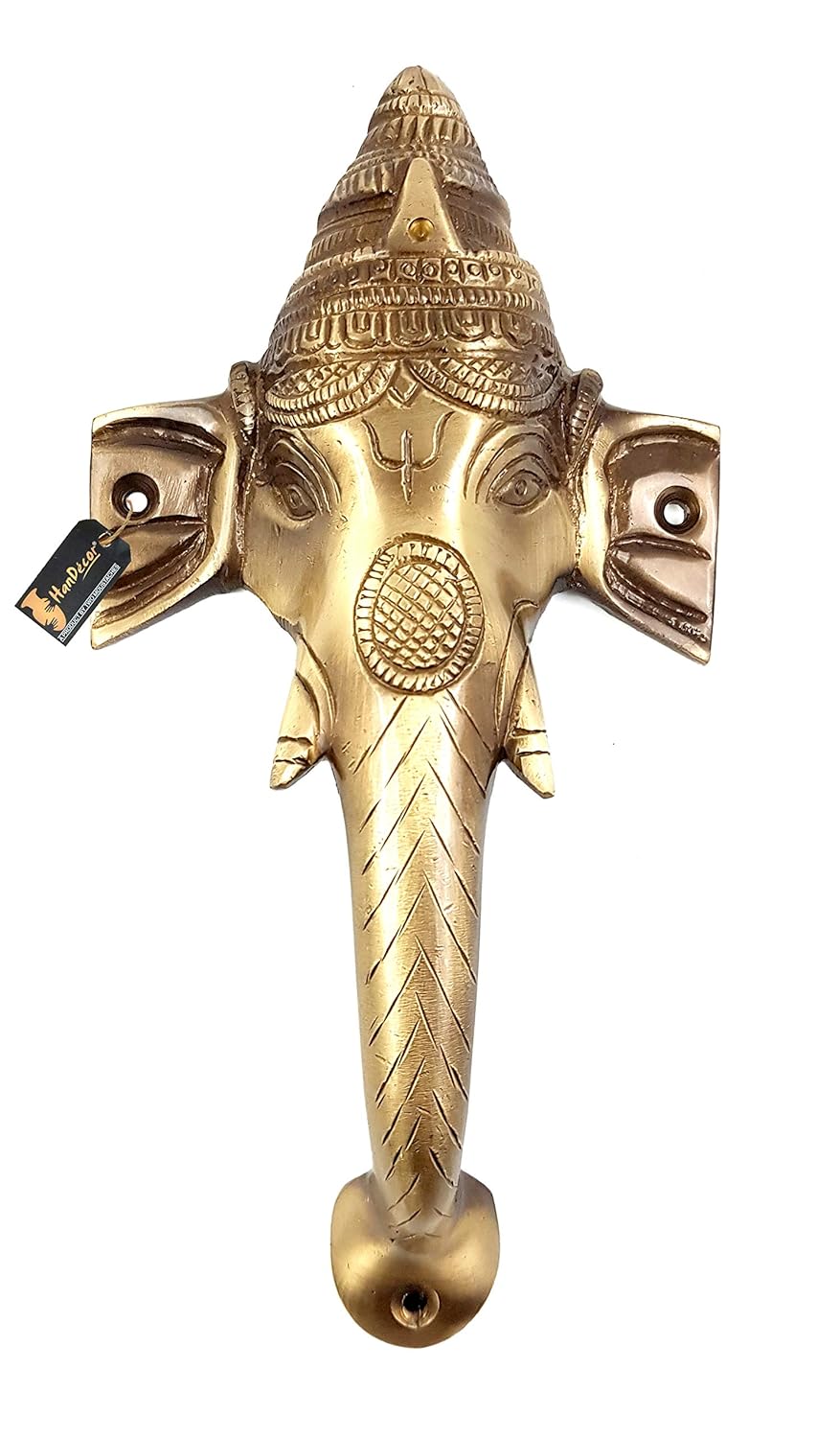 Ganesha Design 8 Inches Brass Door Handle, Main Door Handles