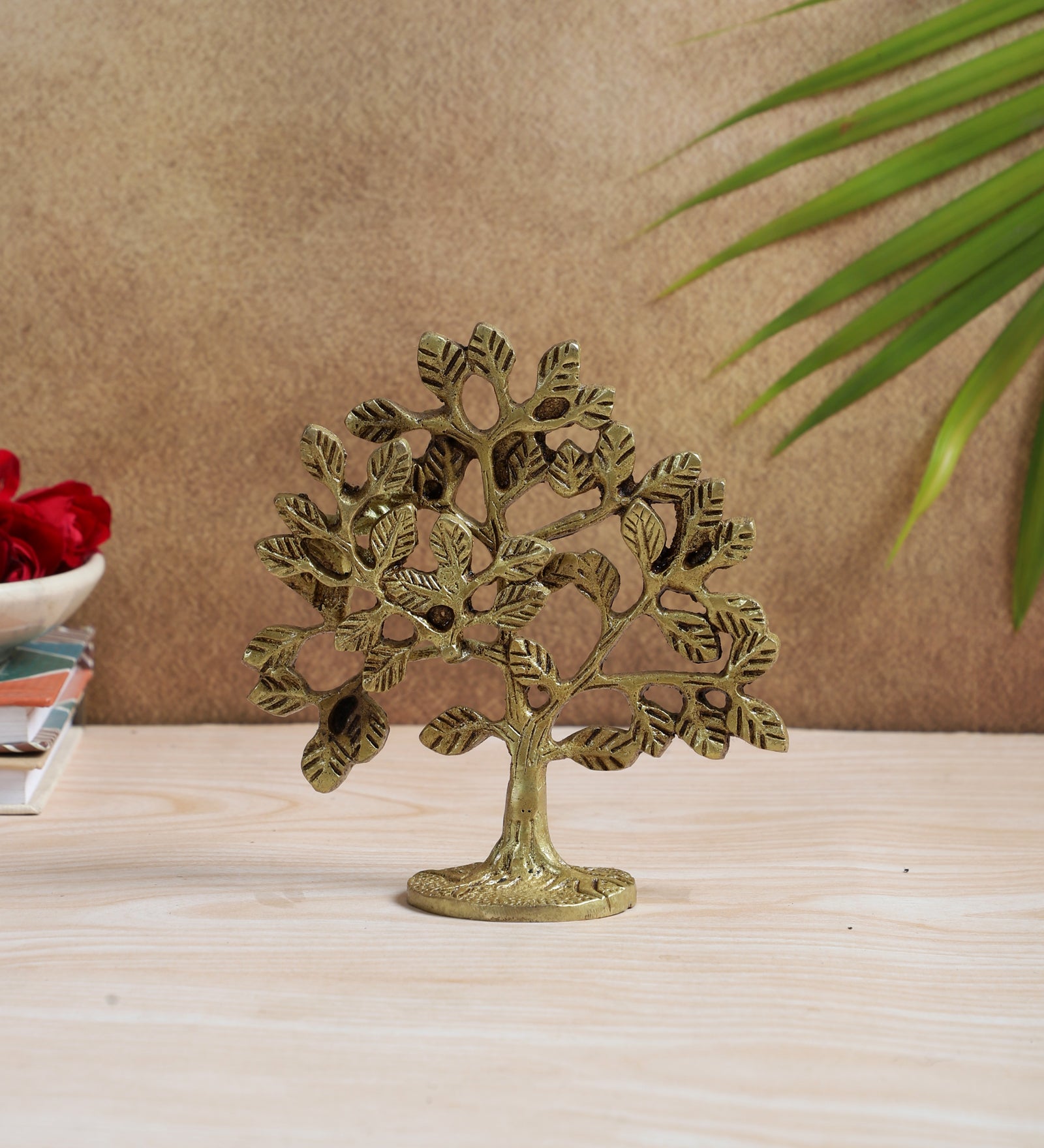 Brass Kalpavriksha Tree Showpiece, Brass Showpiece for Good Fortune