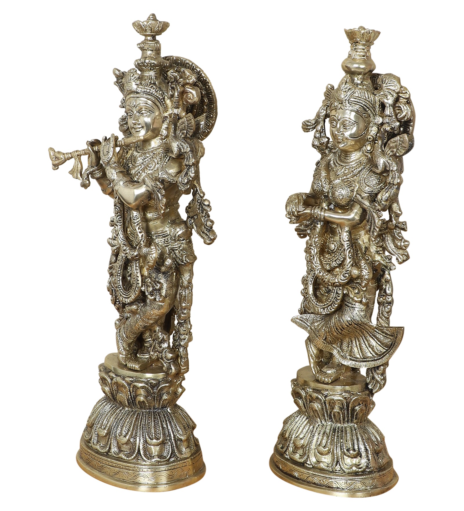 Brass Radha Krishna Statue | Big Size Radha Krishna Murti for Home Decor