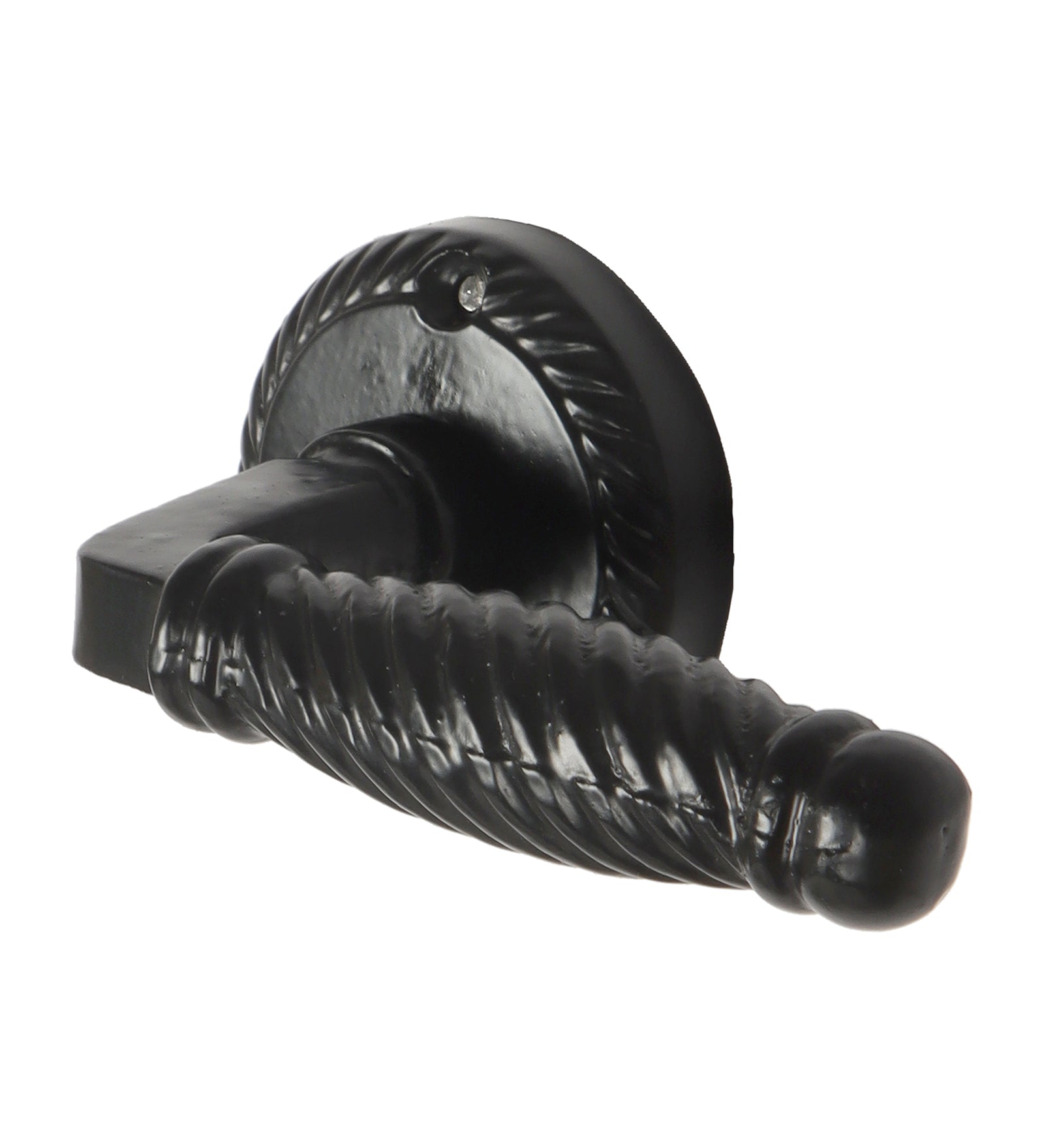 Moulded Grip Black Iron Door Lever Handle, Iron Door Handleset for Door