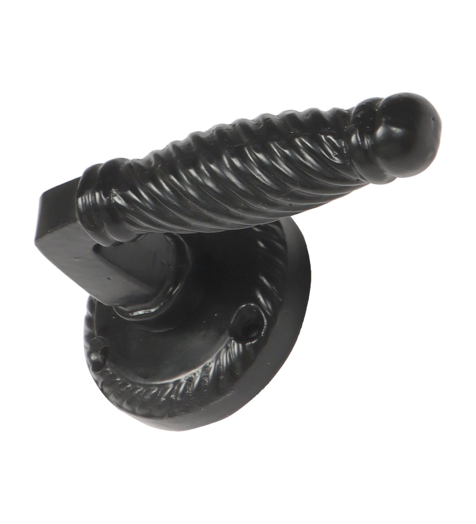 Moulded Grip Black Iron Door Lever Handle, Iron Door Handleset for Door