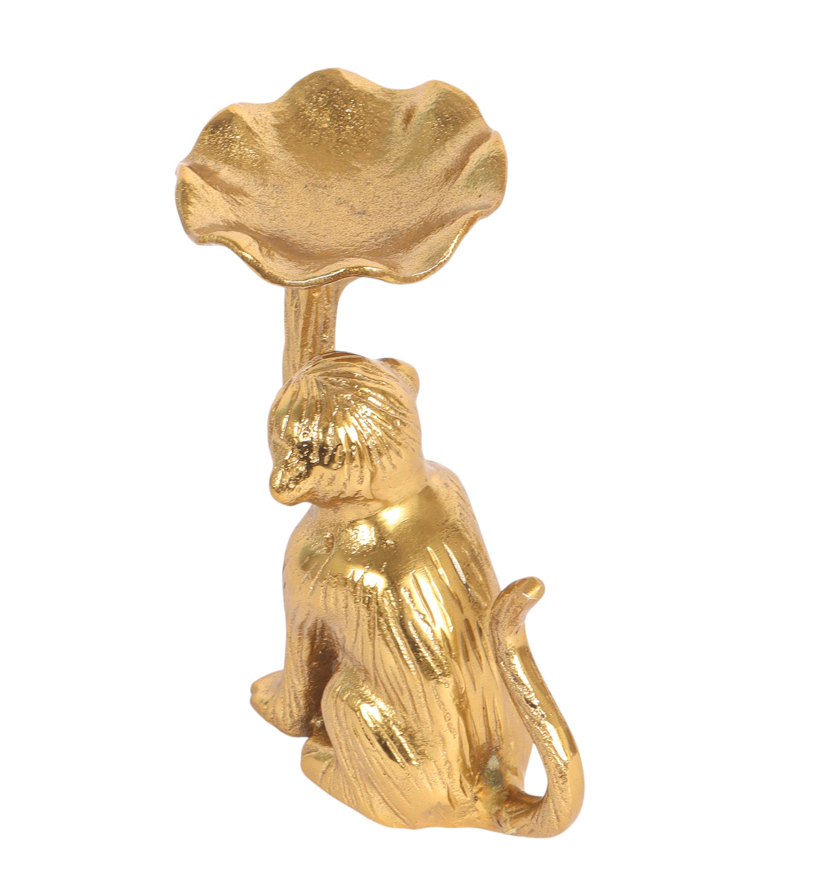 Metal Monkey Holding Flower Bowl Tealight Candle Holder, Decorative Showpiece for Home & Living Room