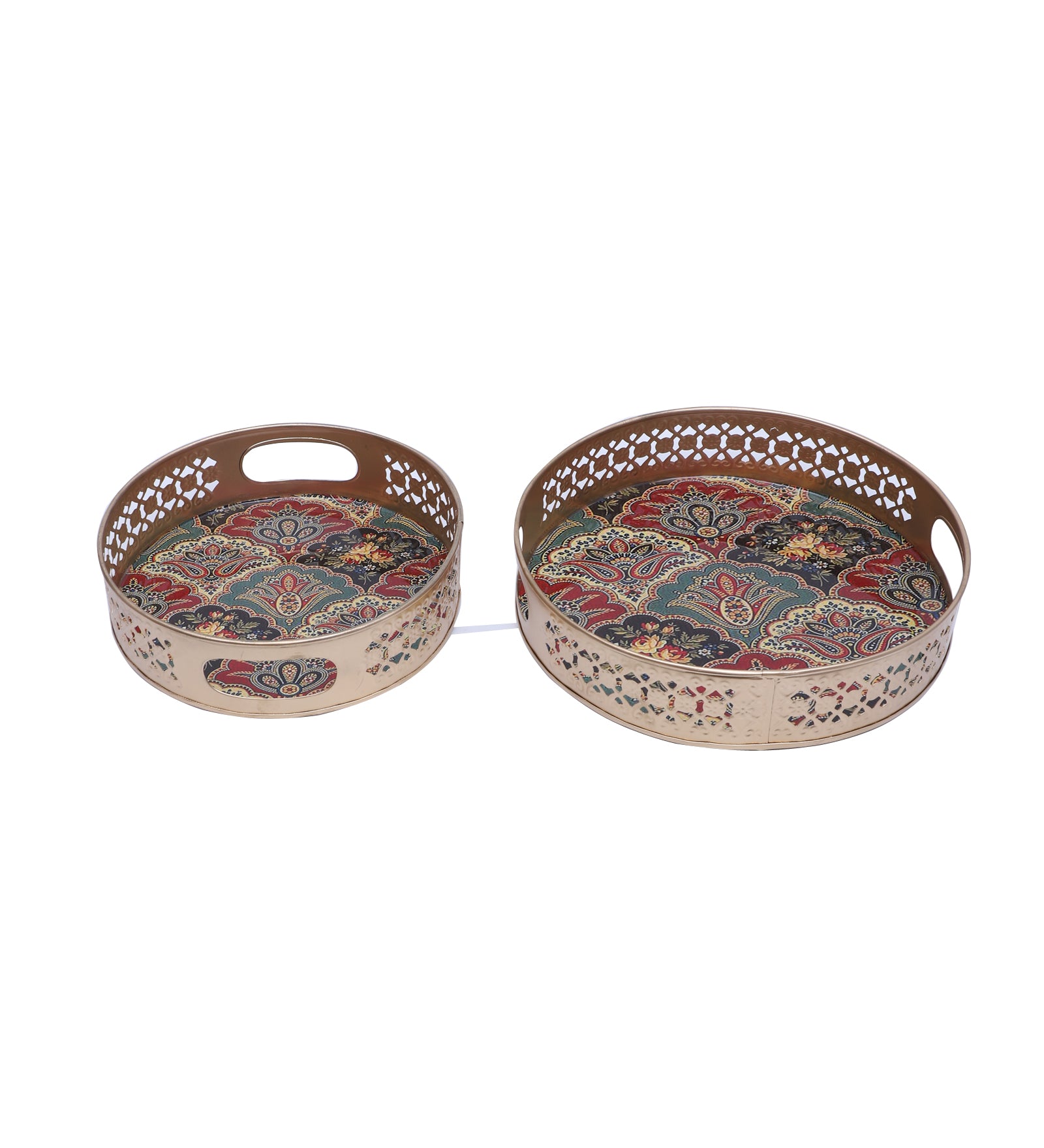 Traditional Design Serving Trays Set (8 Inches & 10 Inches), Serving Plates for Home