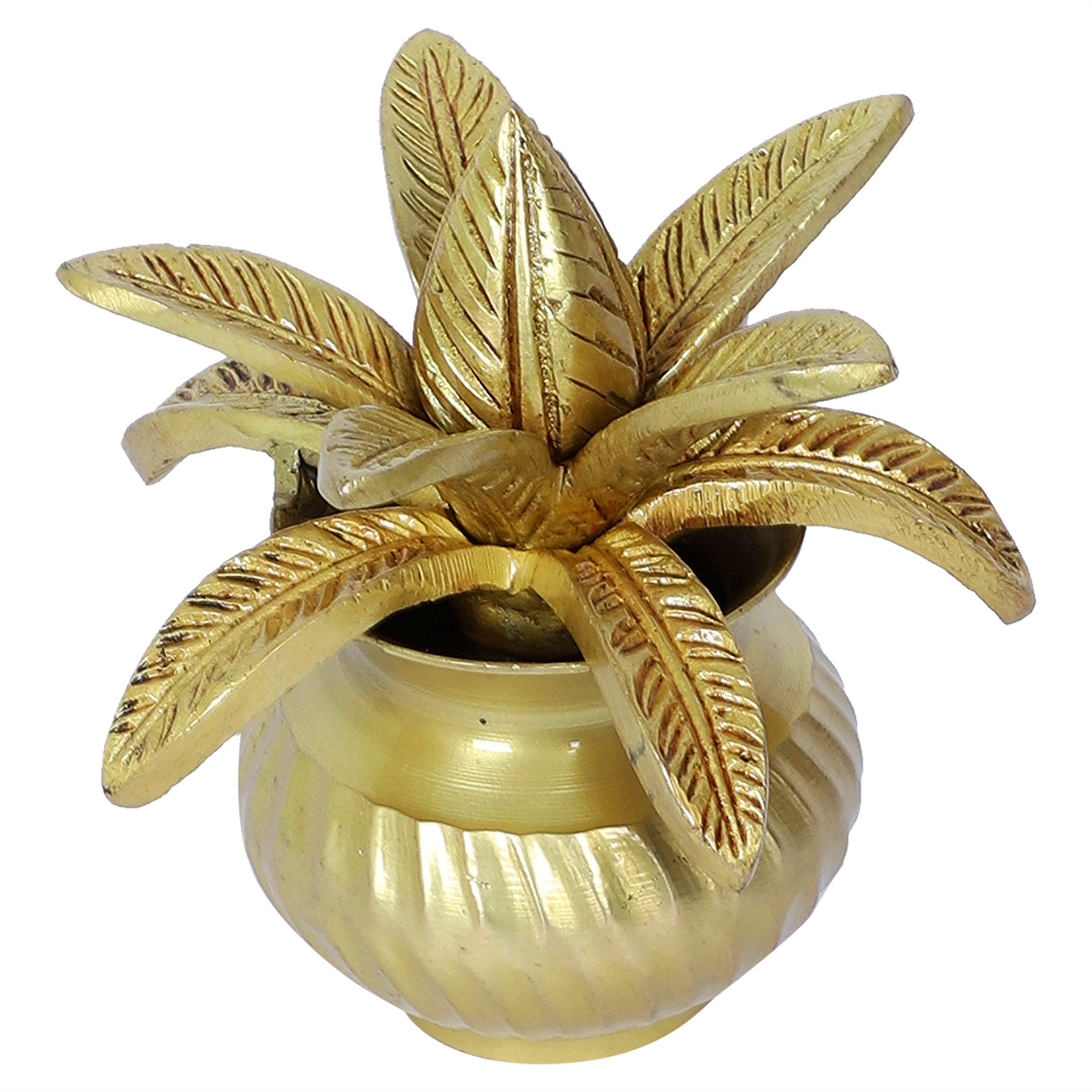 Brass 5 Inches Mangal Kalash with Coconut Showpiece