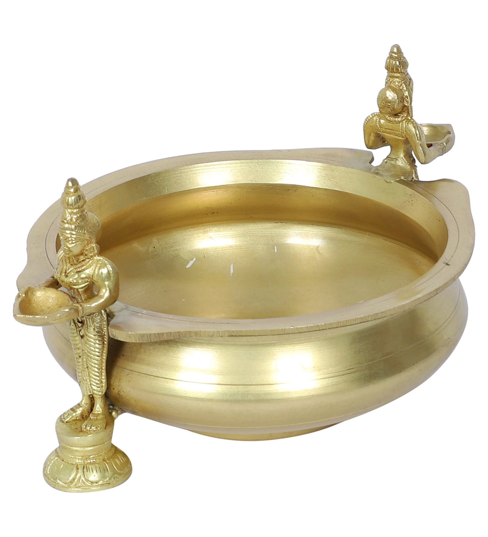 Brass Deep Laksmi Design Traditional Urli Bowl Decor Showpiece, Urli for Flower Decoration