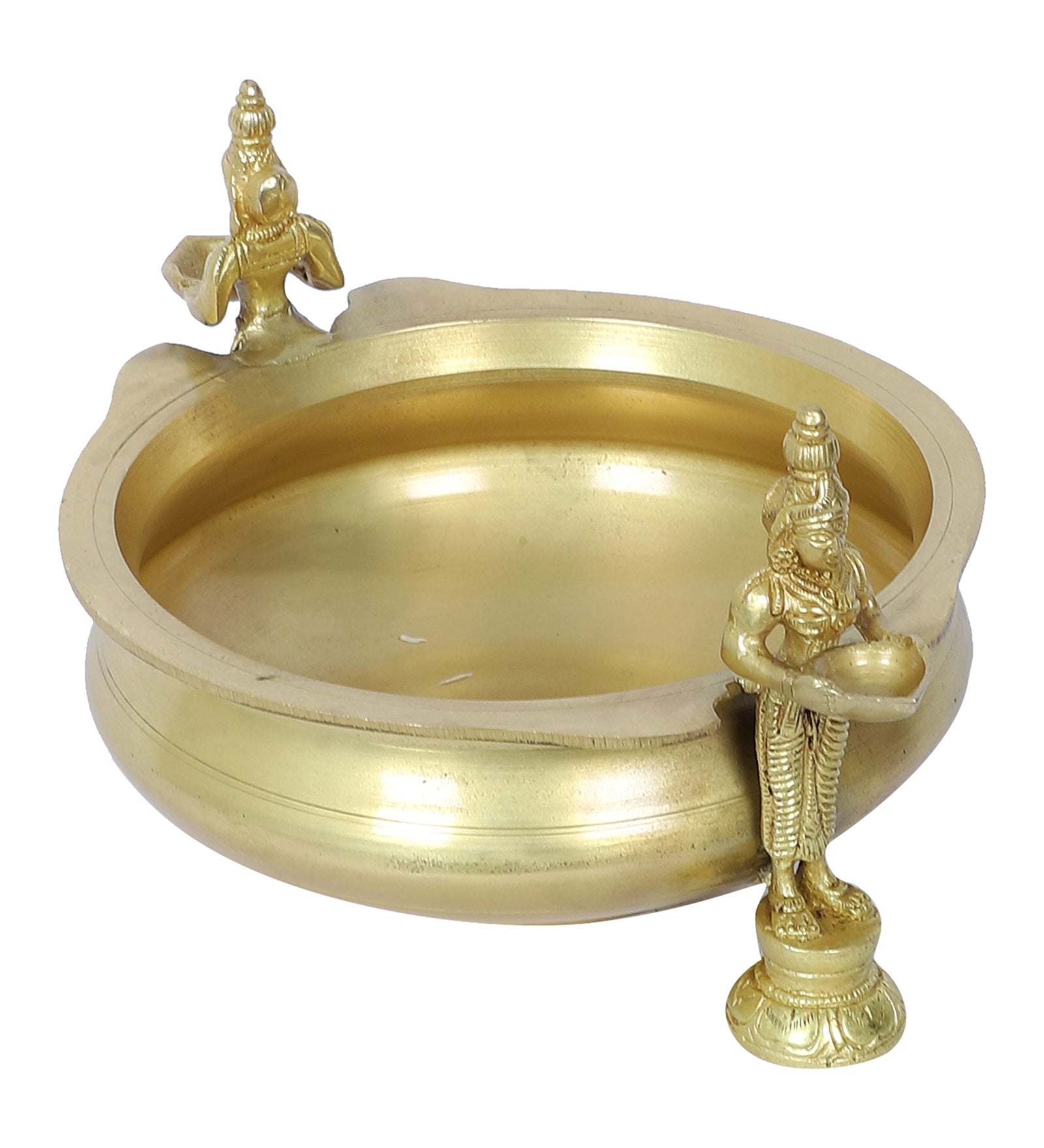 Brass Deep Laksmi Design Traditional Urli Bowl Decor Showpiece, Urli for Flower Decoration