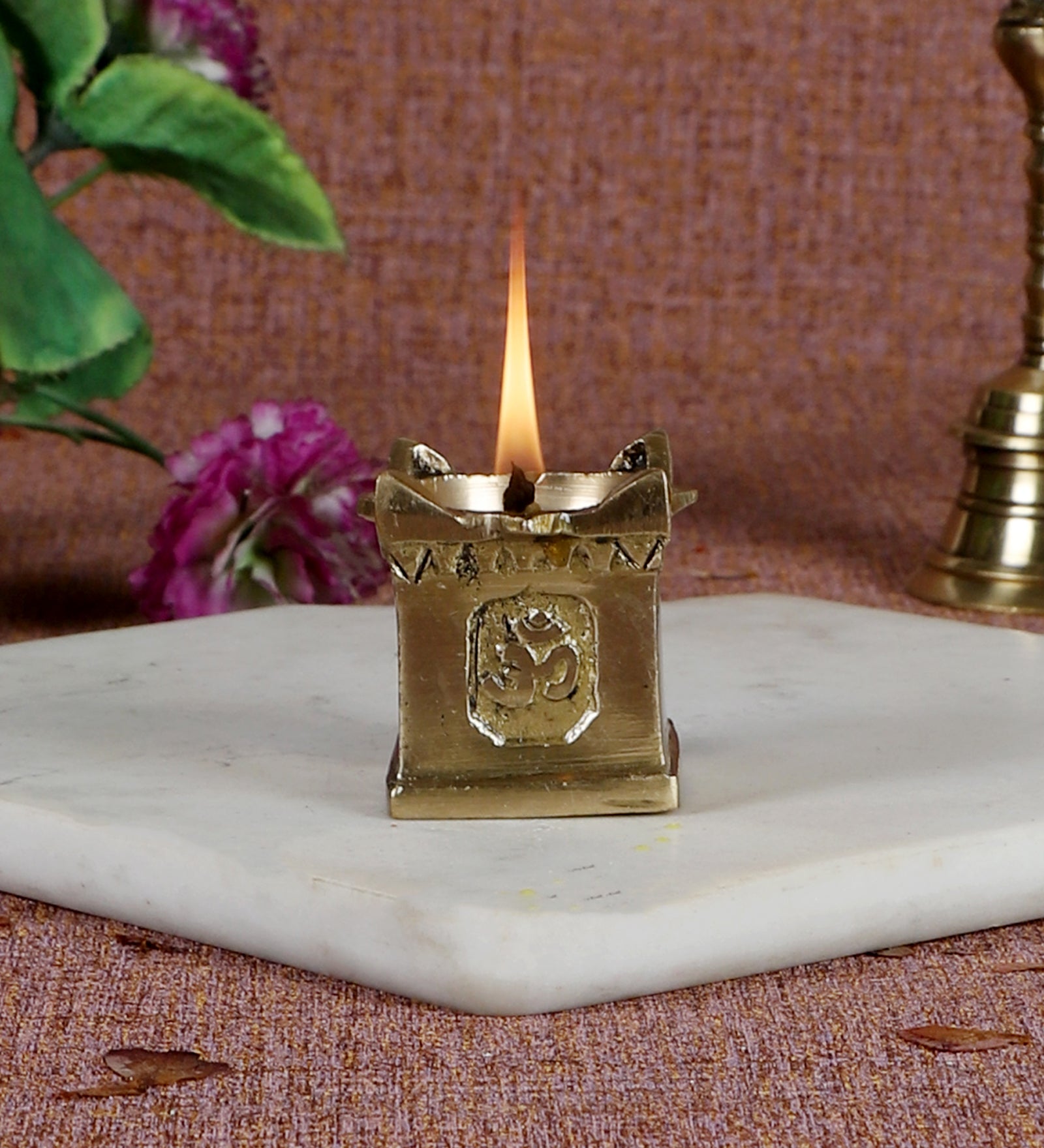 Small Tulsi Kyara Pot 2 Inches, Brass Tulsi Pot, Brass Tulsi Diya, Tulsi Deepam