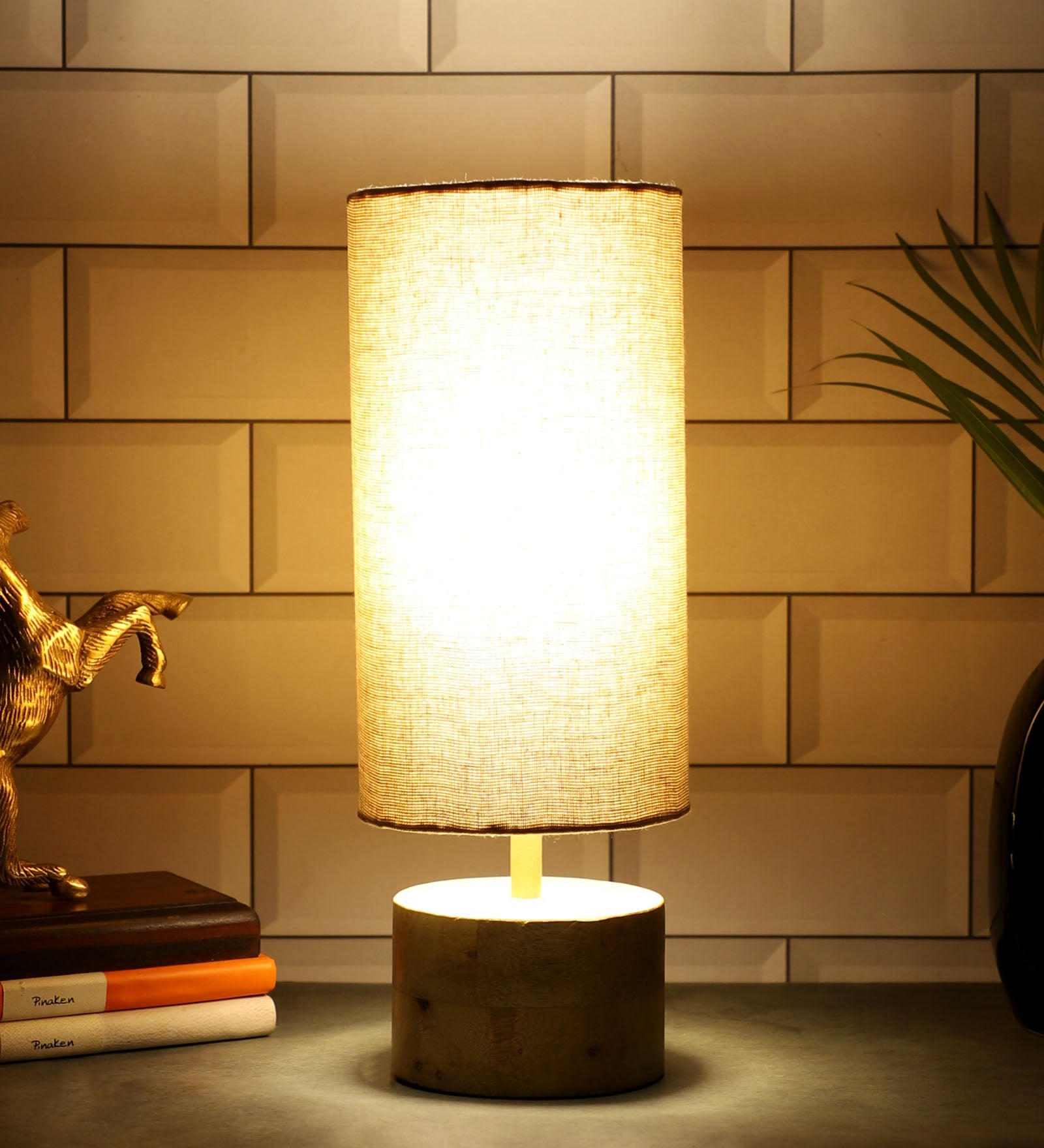 Jute Shade Table Lamp for Bedroom, Night Lamp for Home & Office