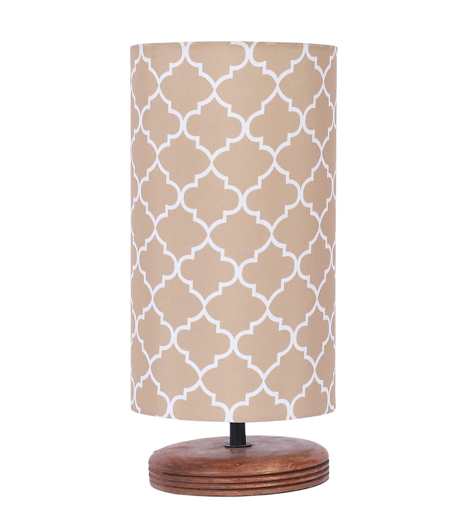 Pattens Design Cotton Shade Table Lamp for Bedroom, Night Lamp for Home & Office