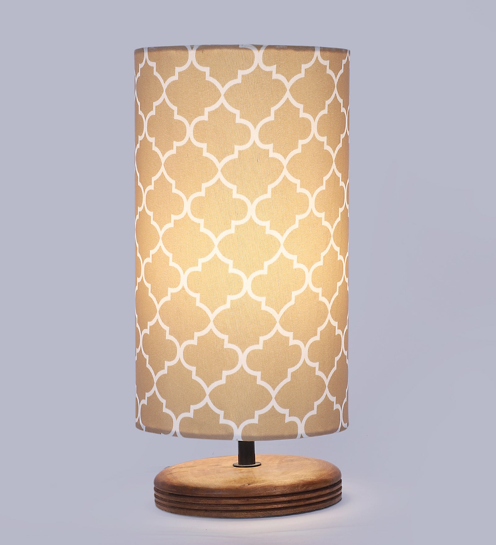 Pattens Design Cotton Shade Table Lamp for Bedroom, Night Lamp for Home & Office