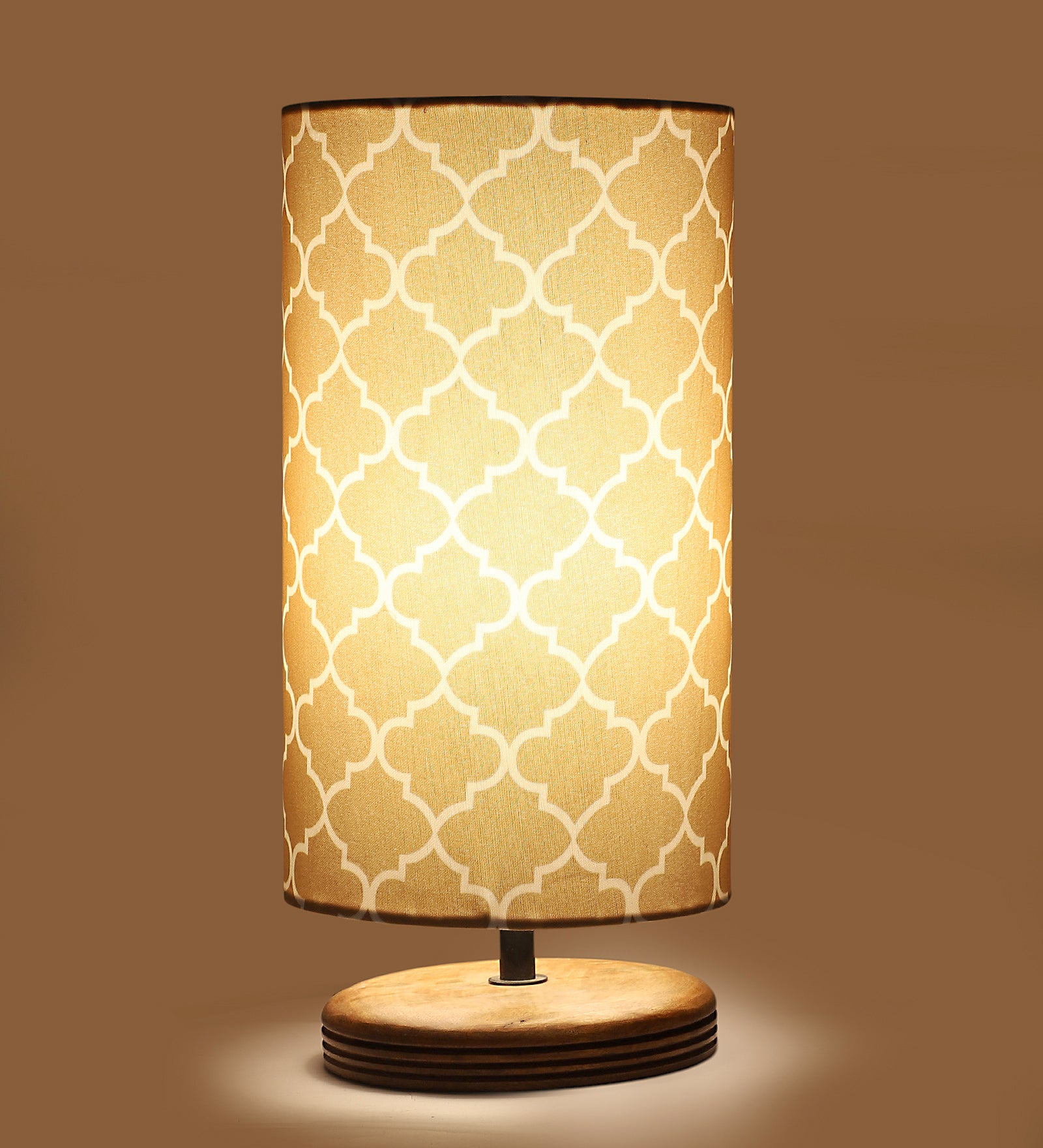 Pattens Design Cotton Shade Table Lamp for Bedroom, Night Lamp for Home & Office