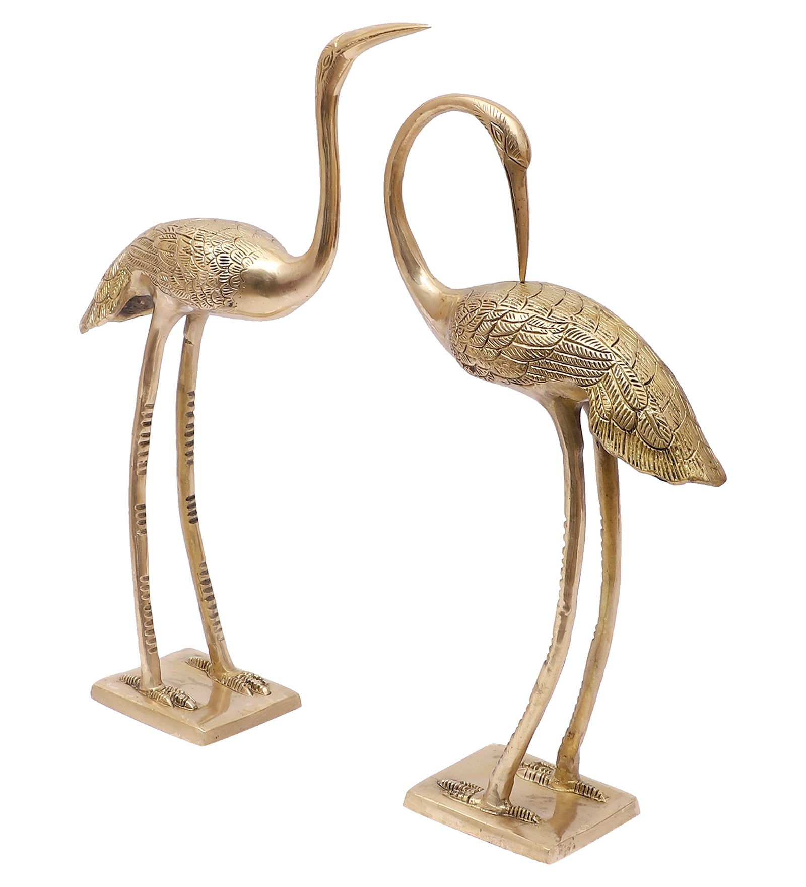 Love Cranes Pair Brass Flamingo Showpiece Pair
