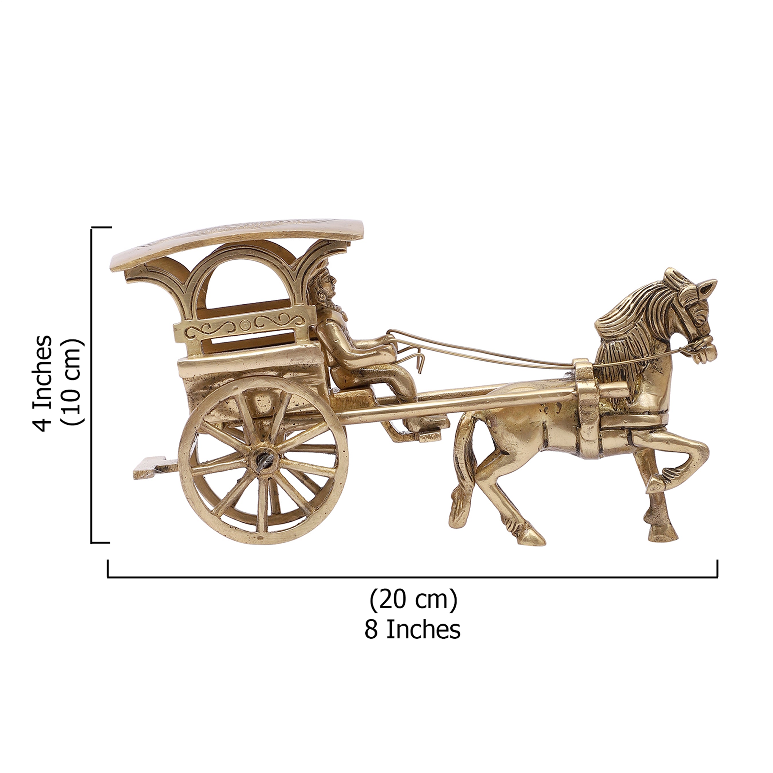 Brass European Horse Carriage Showpiece, Brass Showpiece for Home Decor
