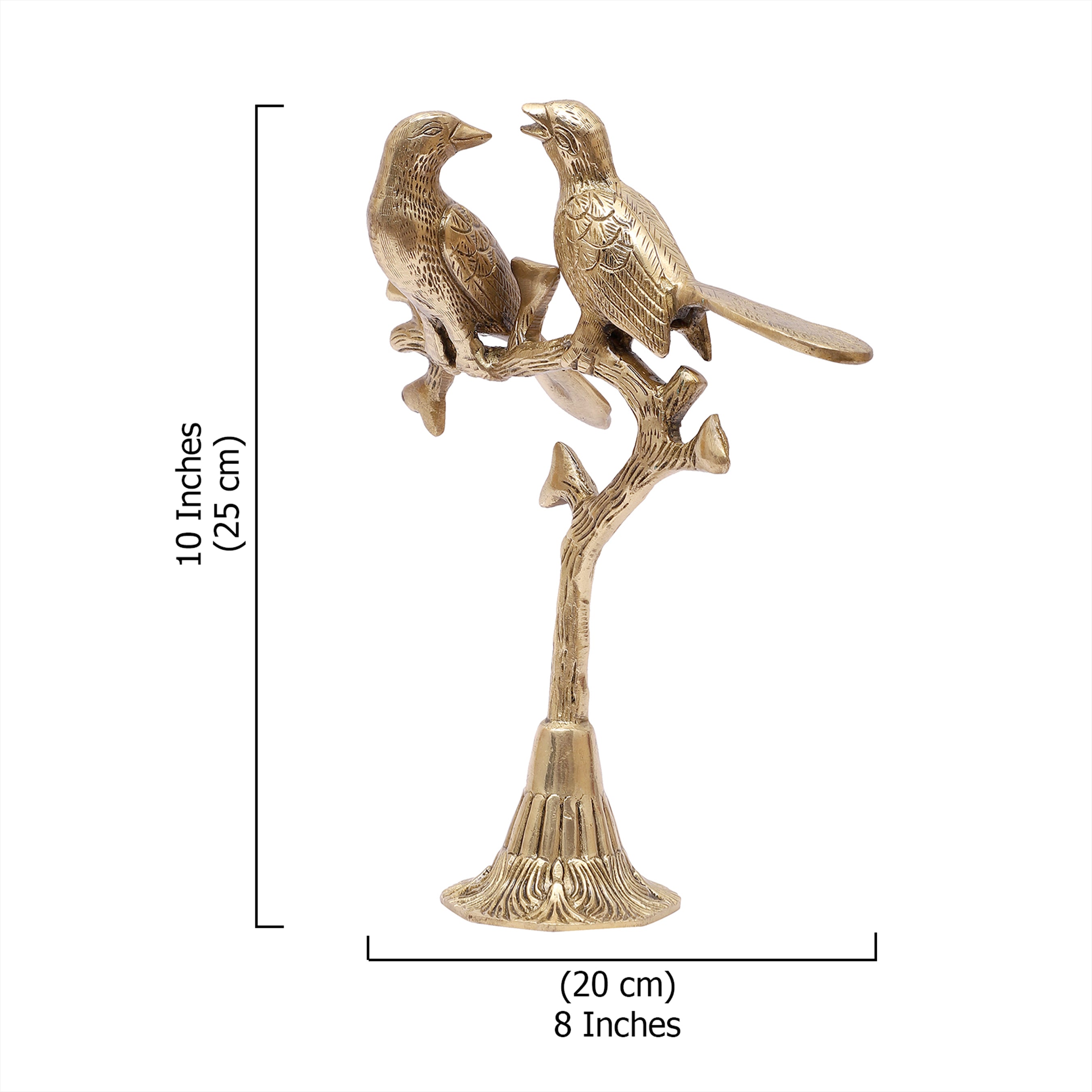 Brass Love Birds on Tree Showpiece, Showpiece for Home Decor, Brass Artifacts for Home Decor