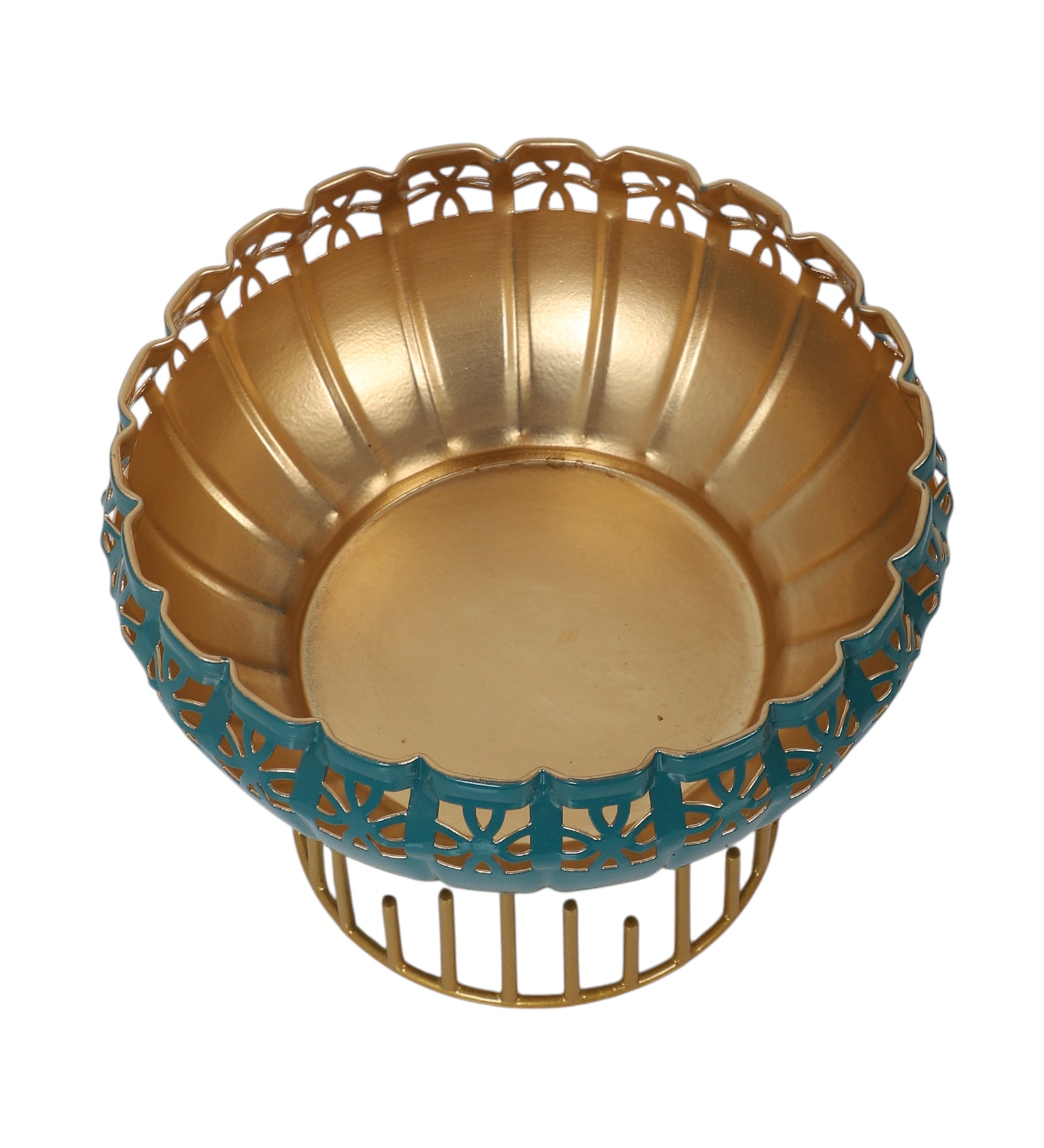Metal 8 Inches Decorative Urli with Stand, Urli Bowl for Home Decor, Flowers Decoration Bowl, Urli Bowl for Floating Flowers