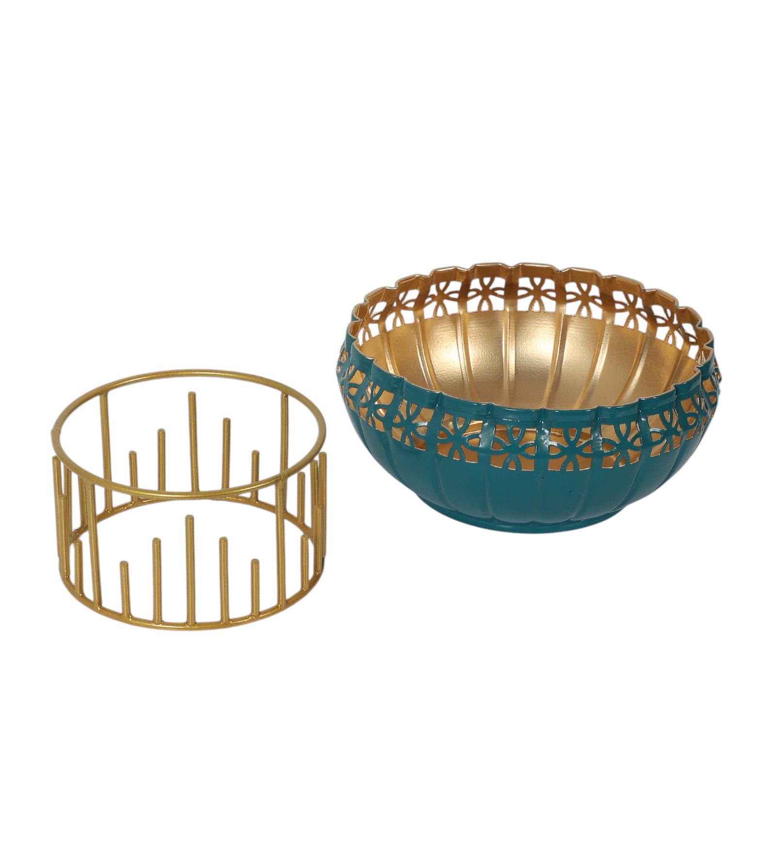 Metal 8 Inches Decorative Urli with Stand, Urli Bowl for Home Decor, Flowers Decoration Bowl, Urli Bowl for Floating Flowers
