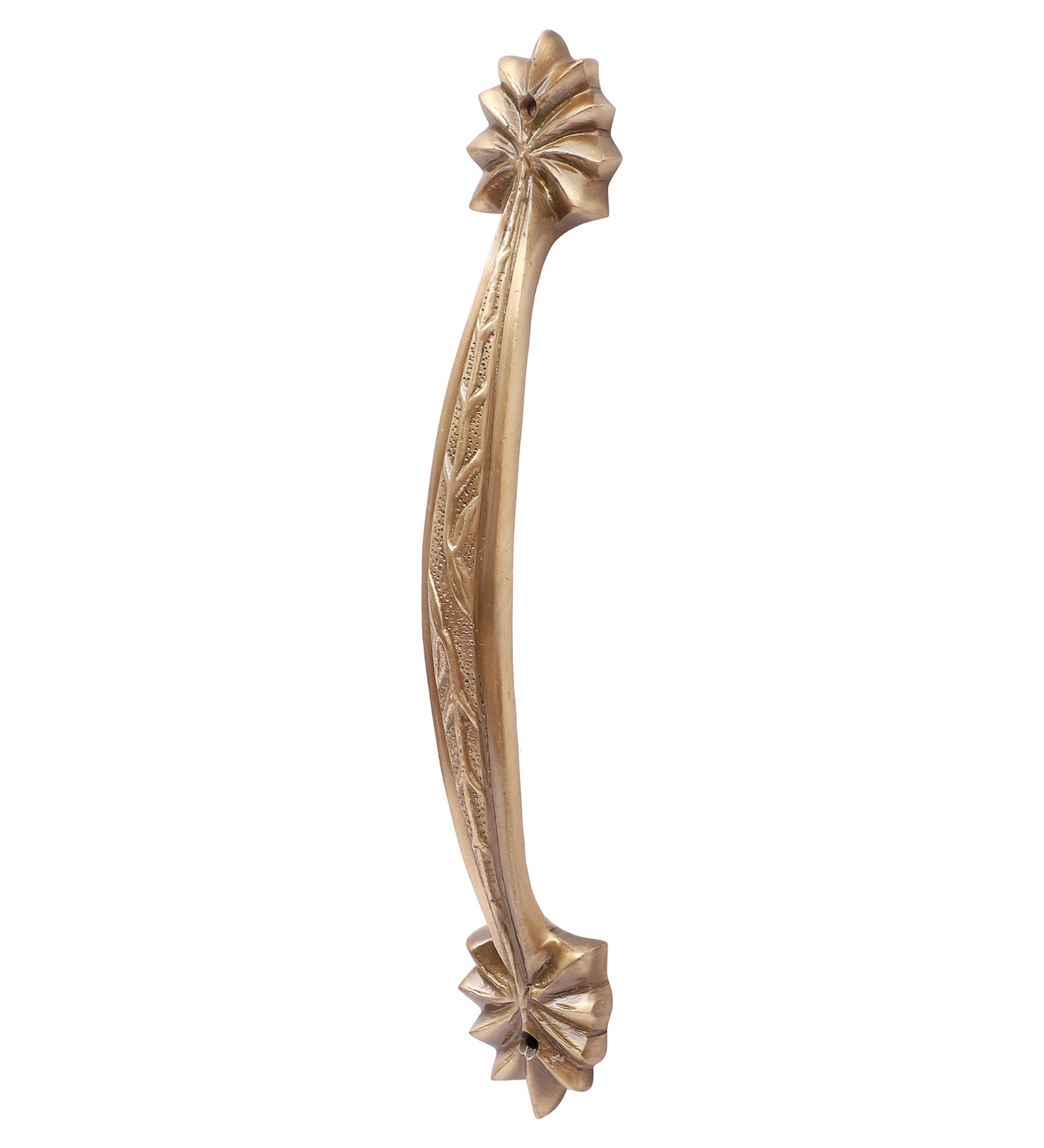 Leaf Carved Design Brass Door Handle