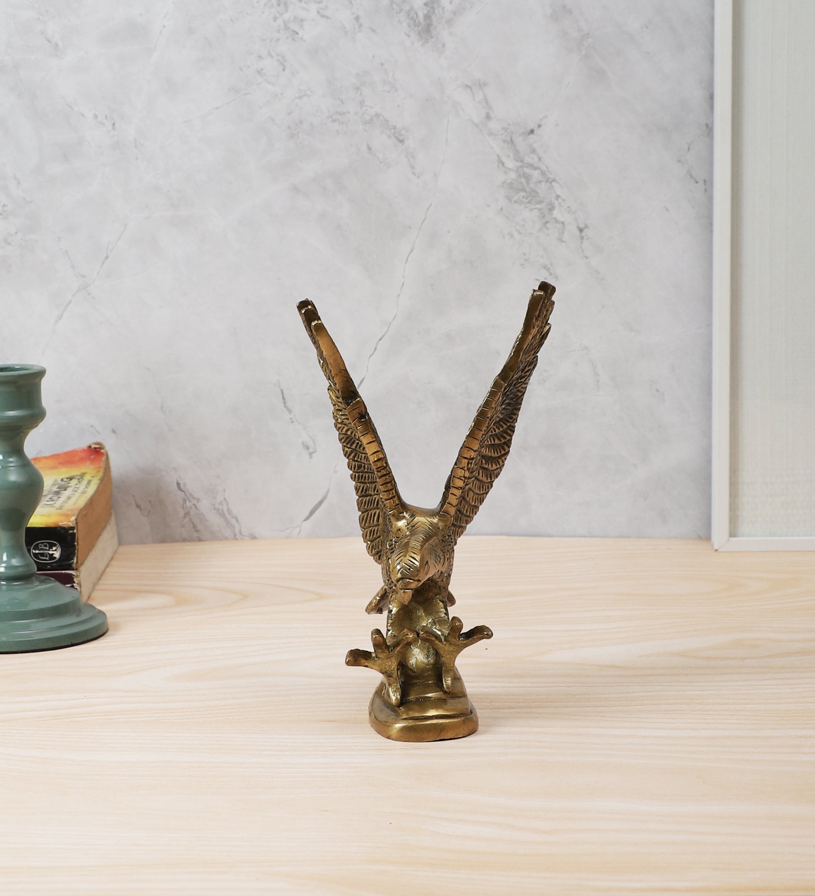 Brass Flying Eagle Showpiece, Brass Showpiece for Home Decor