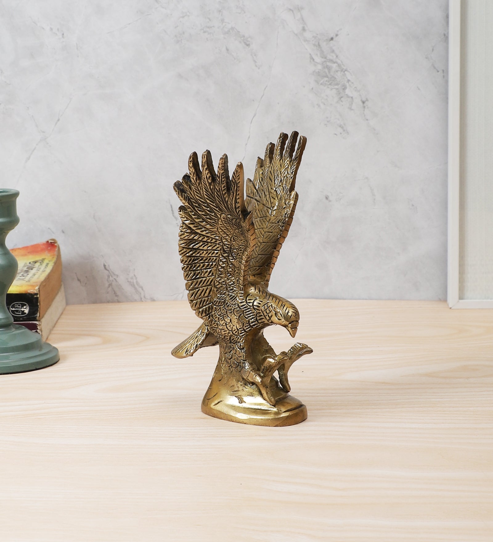 Brass Flying Eagle Showpiece, Brass Showpiece for Home Decor