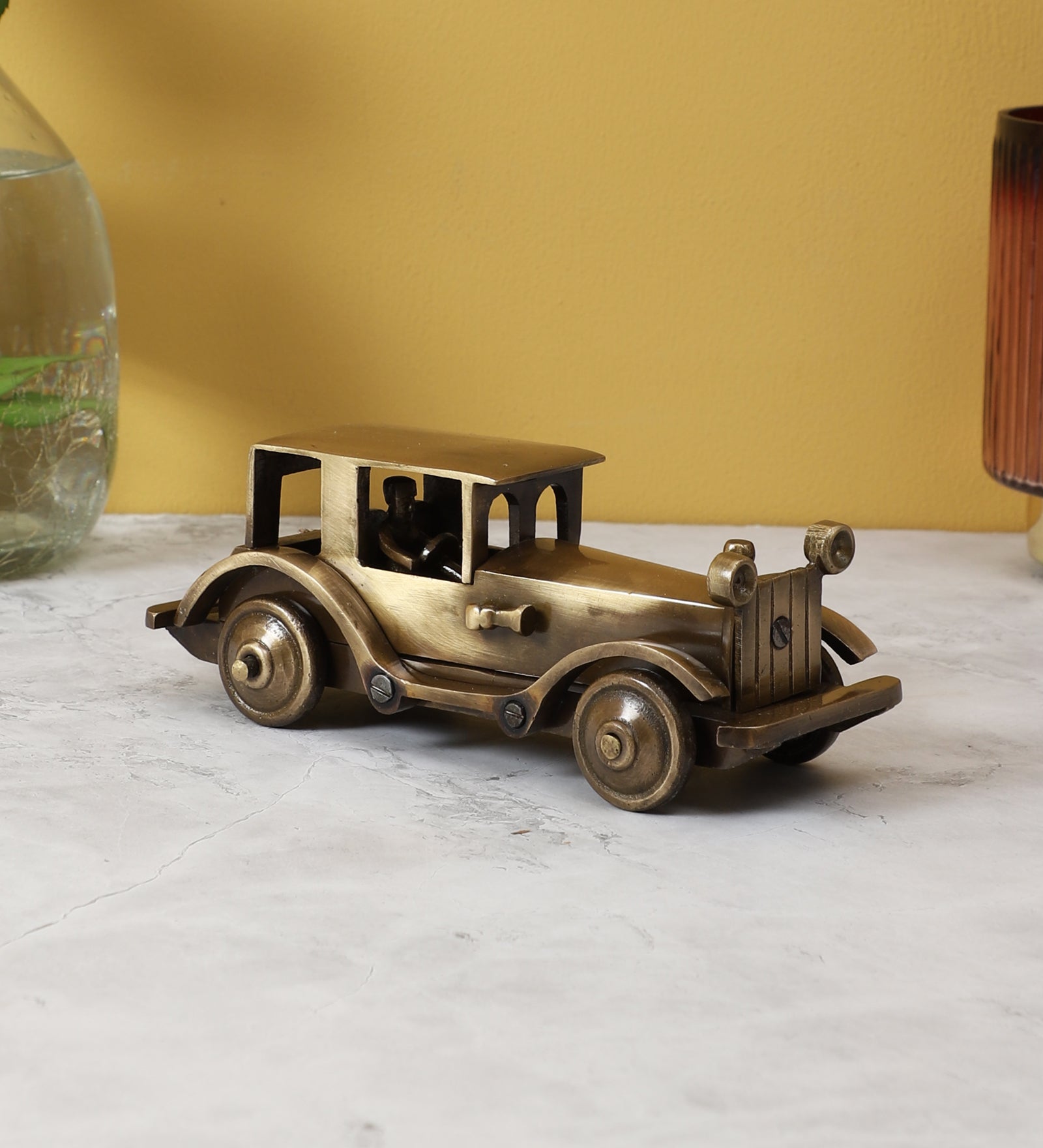 Brass Vintage Motor Car Showpiece, Figurine for Home Decor