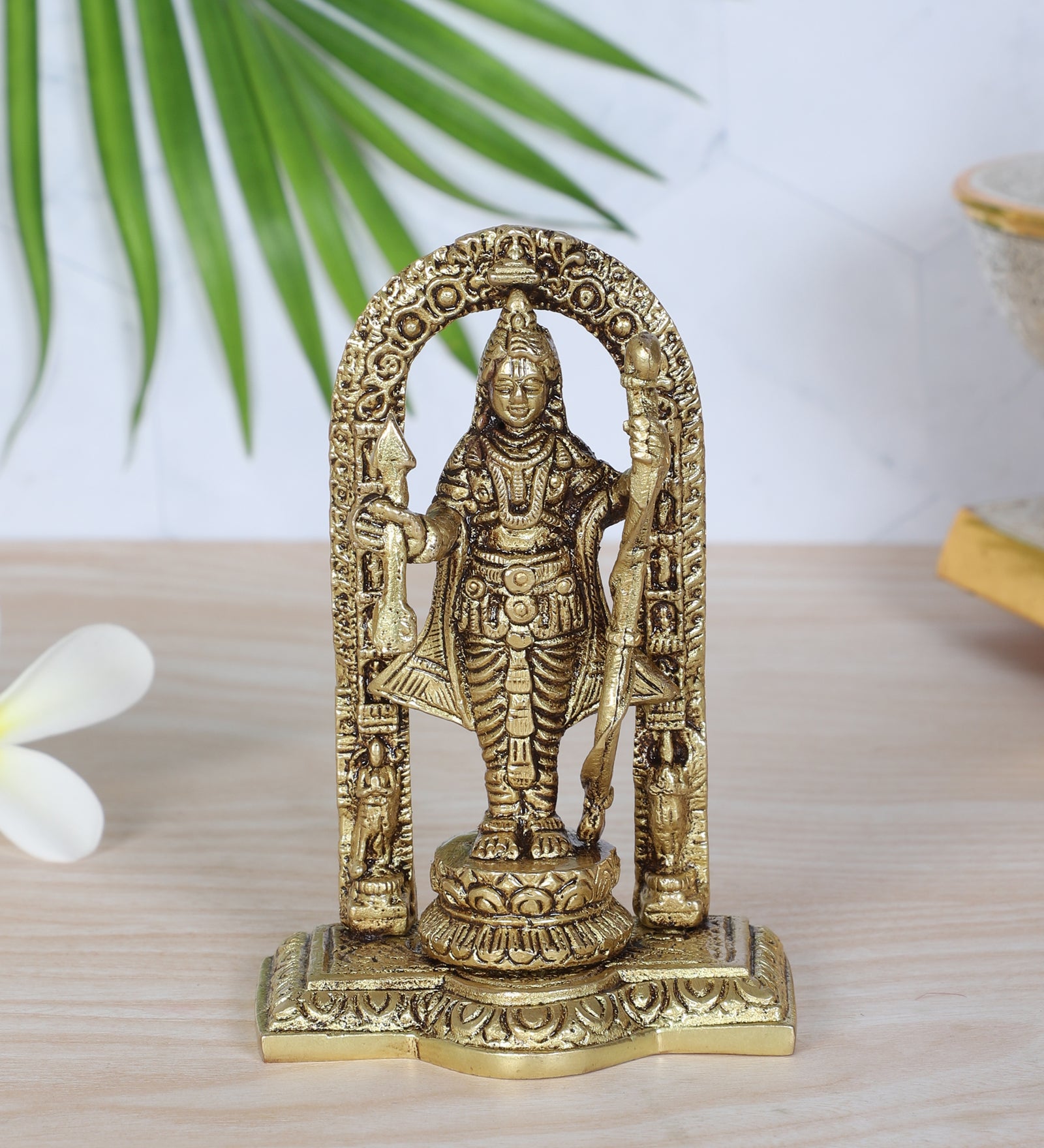 4.5 Inches Ayodhya Ram Lalla Brass Idol, Shri Ram Brass Statue for Mandir