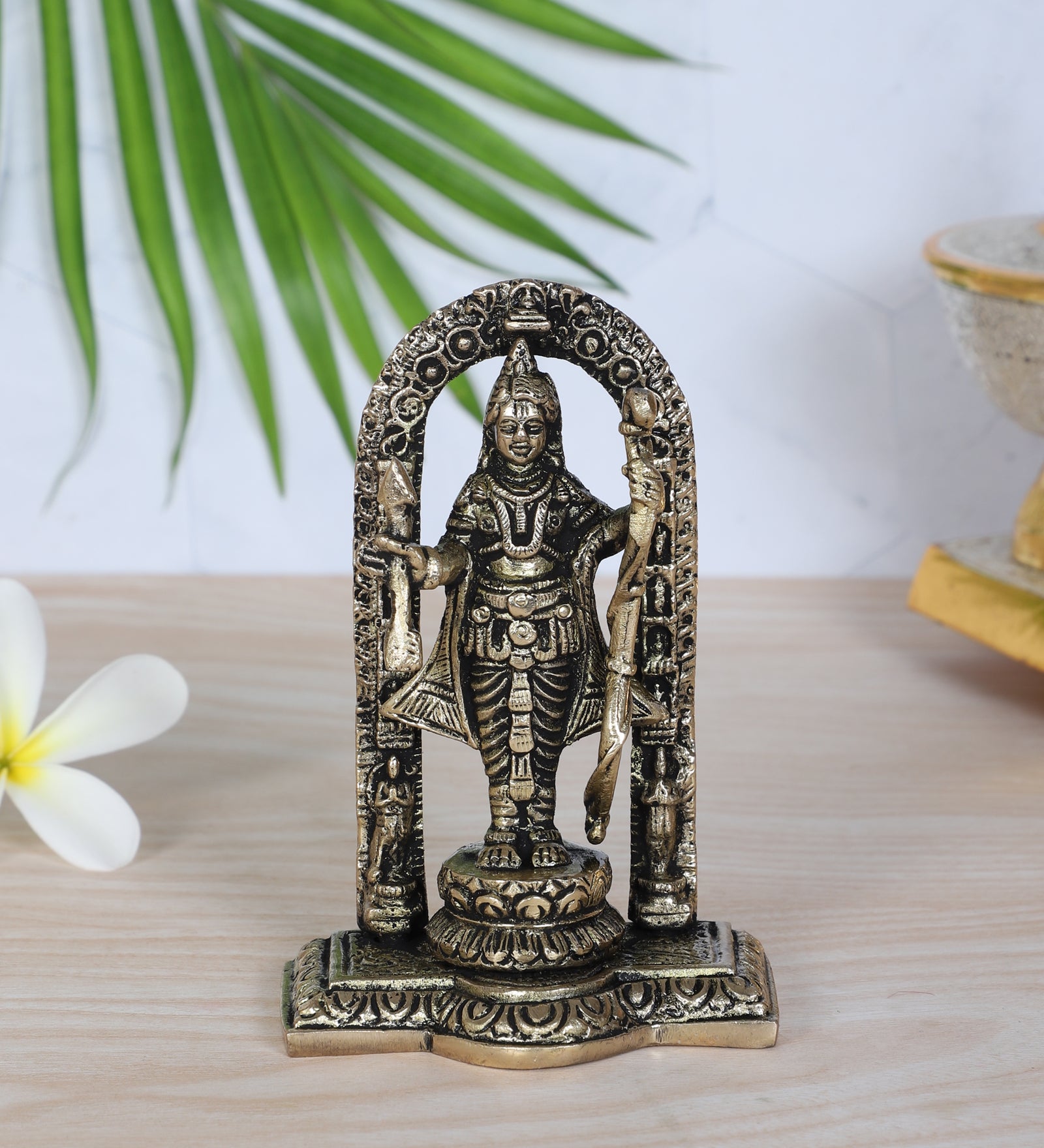 4.5 Inches Ayodhya Ram Lalla Brass Idol, Shri Ram Brass Statue for Mandir