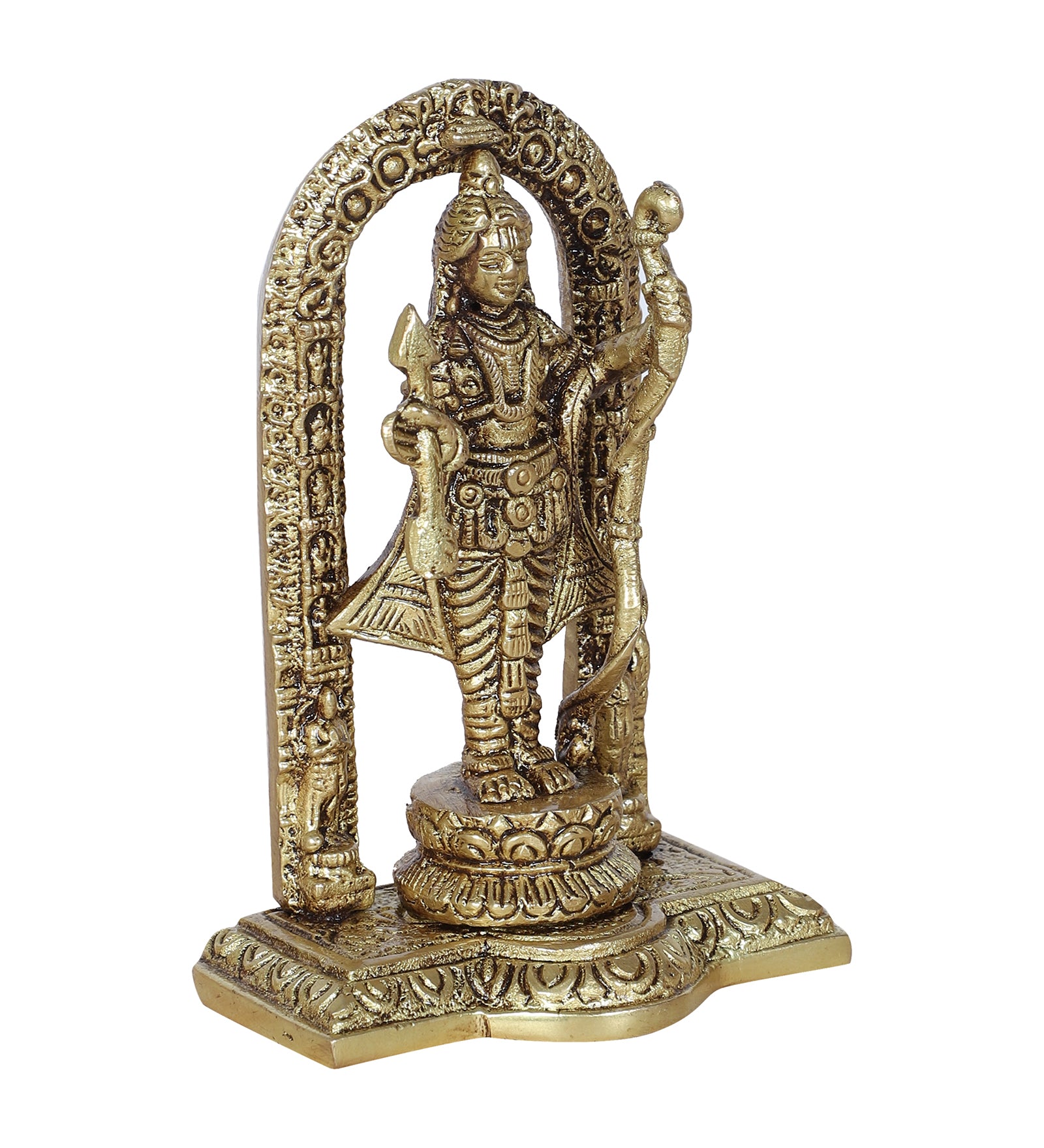 4.5 Inches Ayodhya Ram Lalla Brass Idol, Shri Ram Brass Statue for Mandir