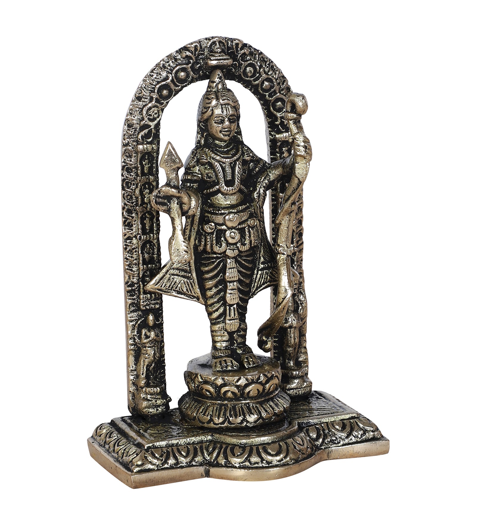 4.5 Inches Ayodhya Ram Lalla Brass Idol, Shri Ram Brass Statue for Mandir