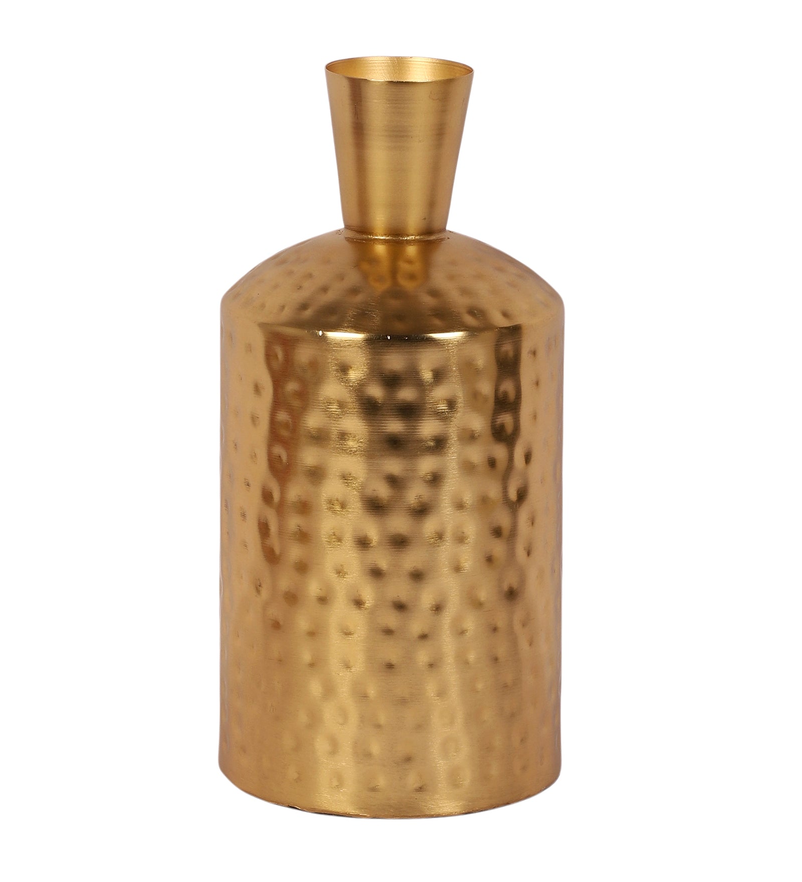 Metal Hammered Golden Finish Flowers Vase, Flowers Vase for Home Decor, Flowers Pot for Home & Office