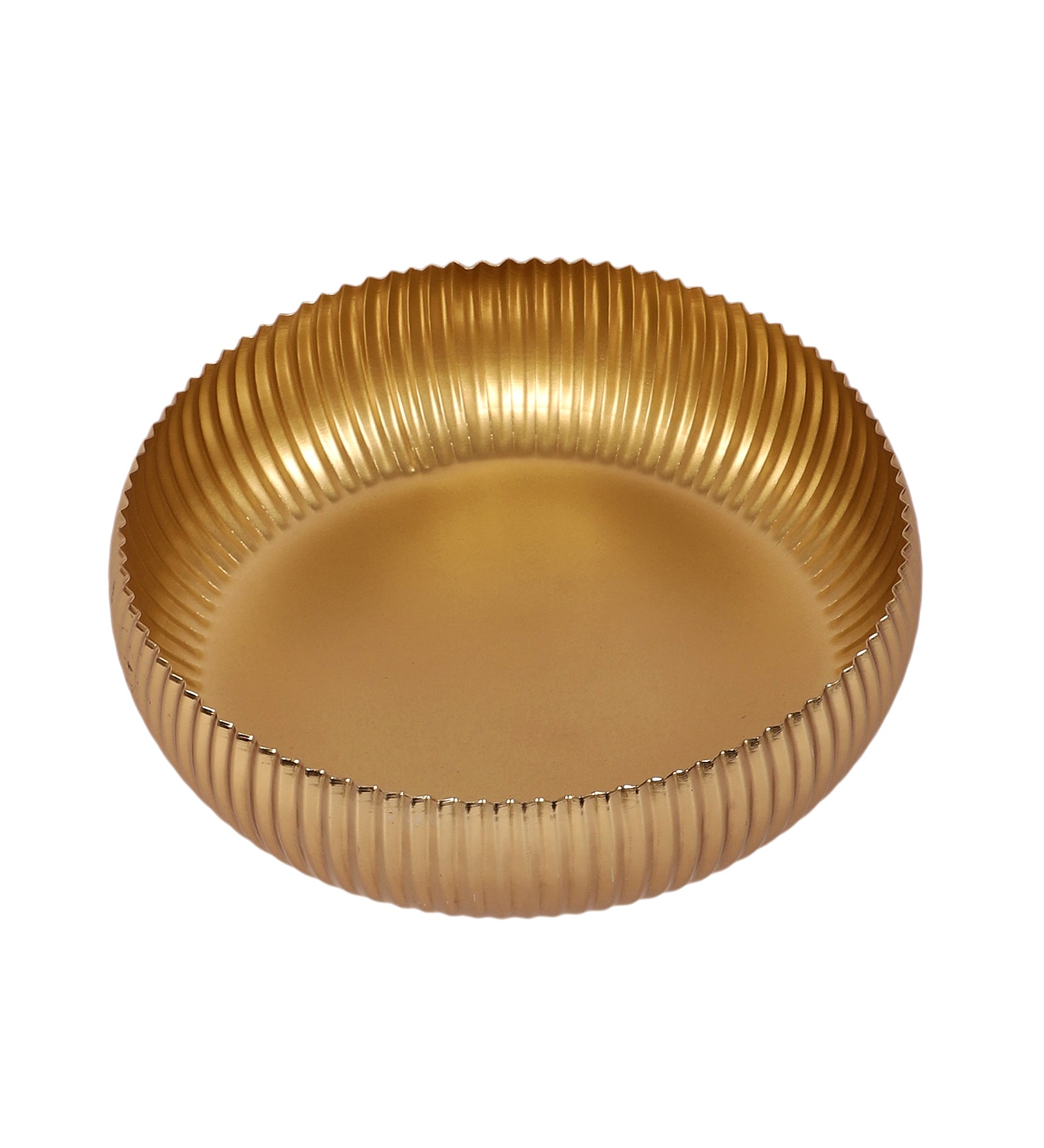 Metal 9.5 Inches Rounded Decorative Urli Bowl, Bowl for Candle Flowers, Housewarming Gifts