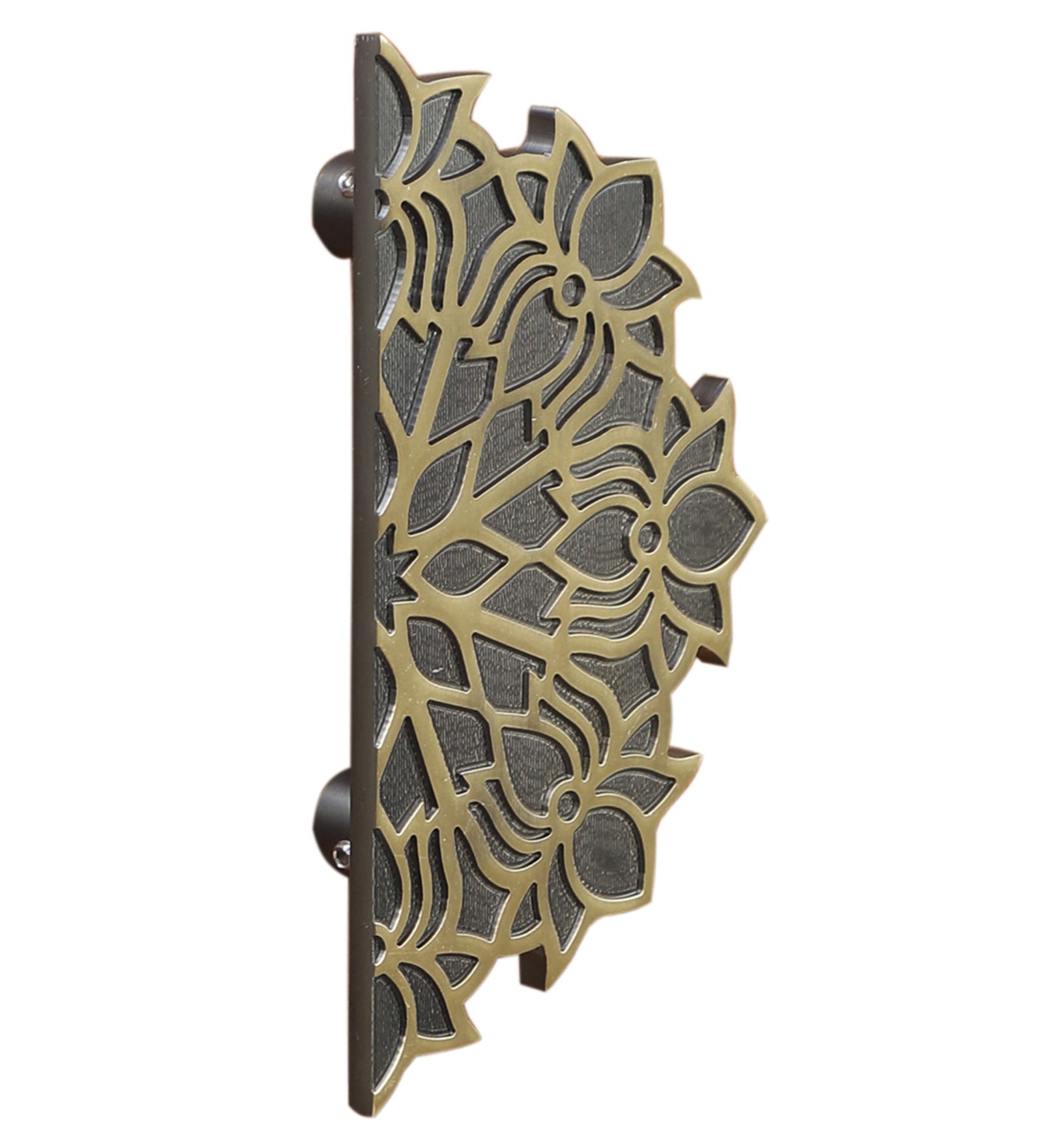 Lotus Flower On Corners Style 6 Inches Brass Door Handle Pair For Main Door,Antique Door Handles