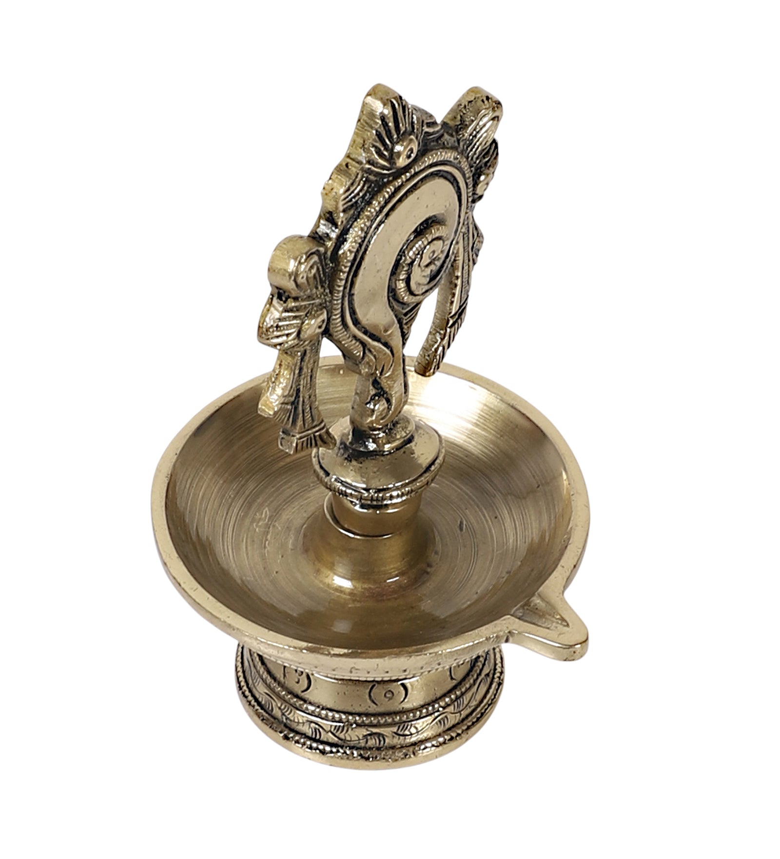 Brass 6 Inches Shankh Design Diya , Pooja Deepak for Home Temple ,Diya for Home Decor