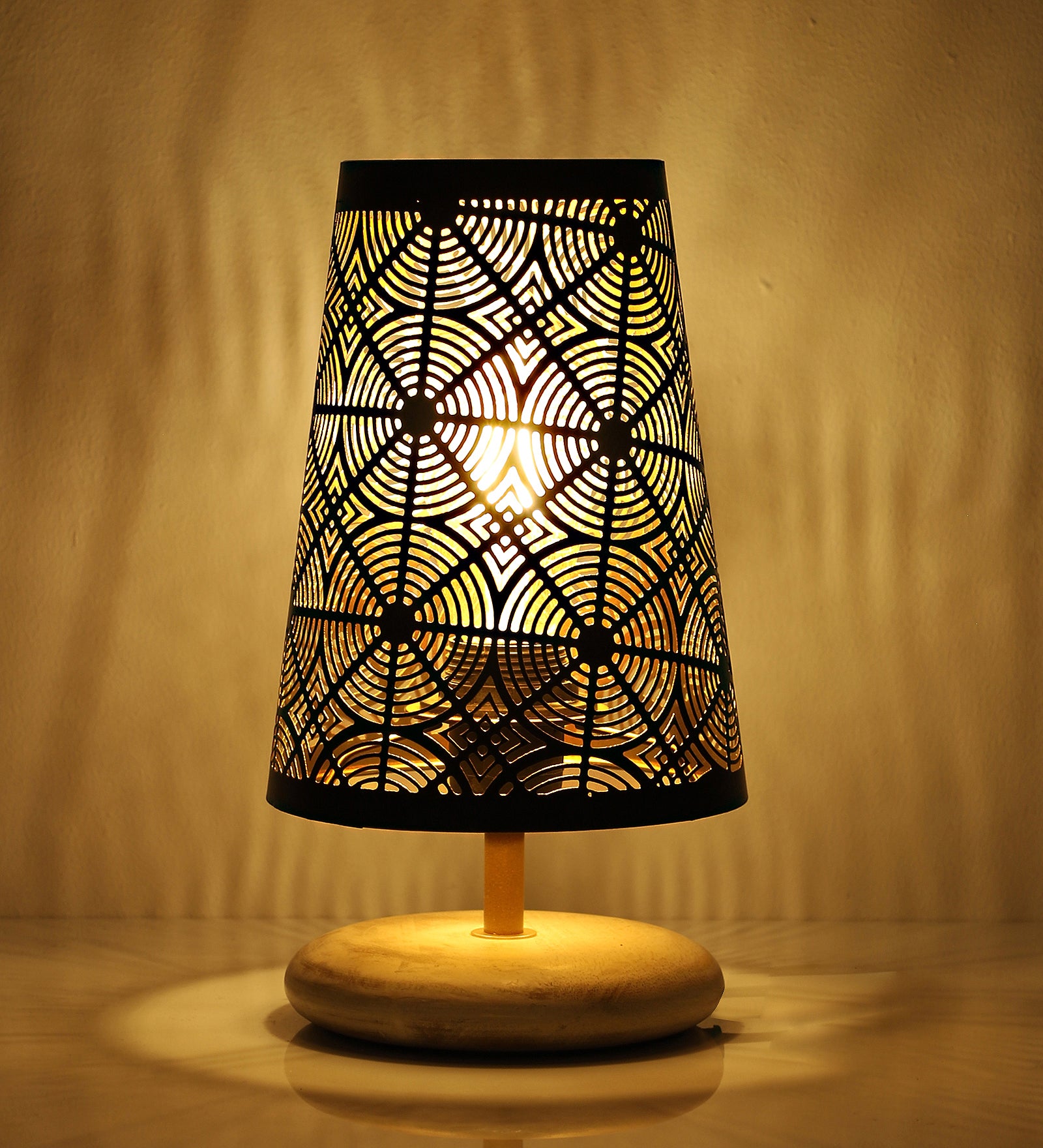 Cone Shaped Moroccan Design Table Lamp for Bedroom, Night Lamp for Home & Office