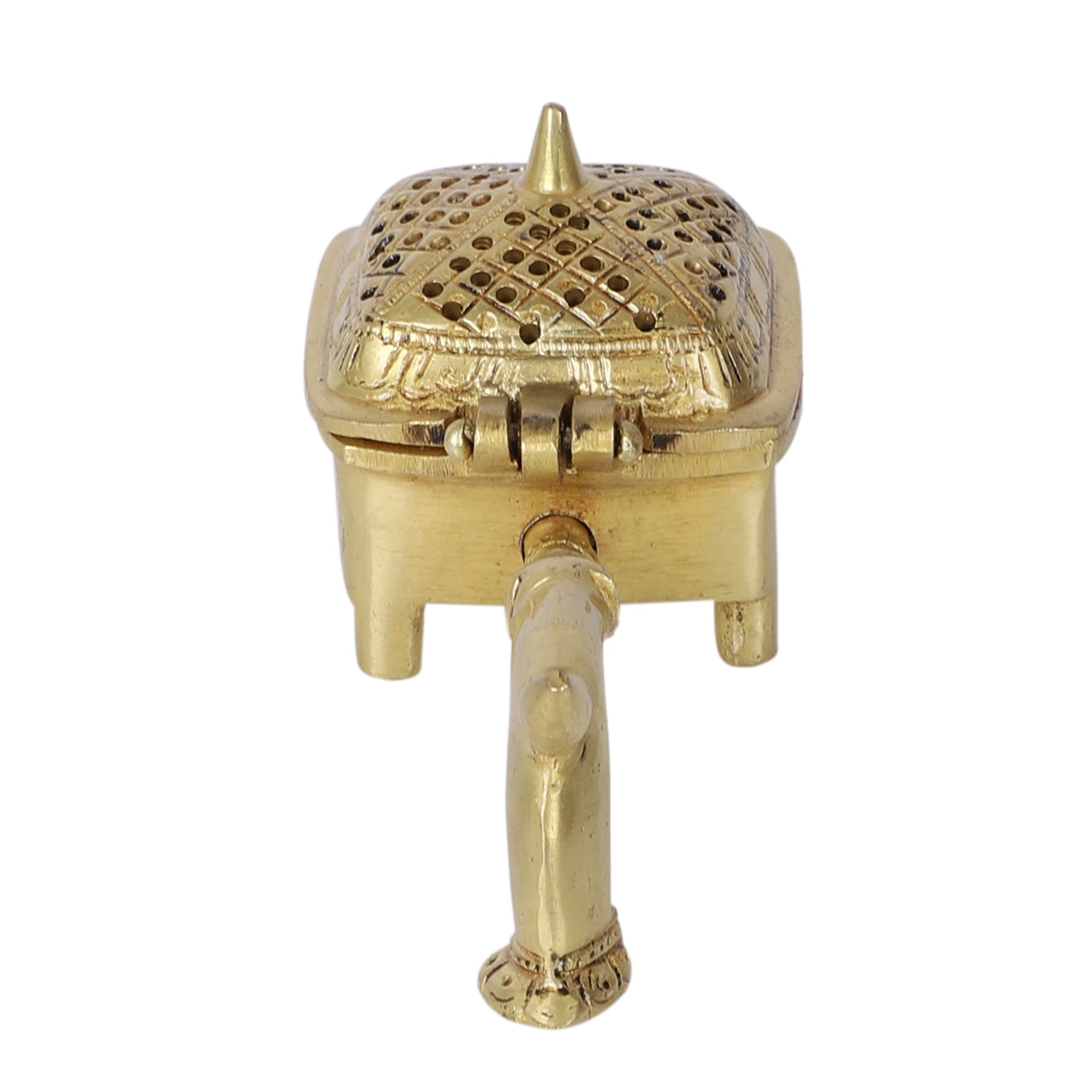 Brass 5.5 Inches Incense Burner with Handle, Burner for Dhoop, Loban Burner