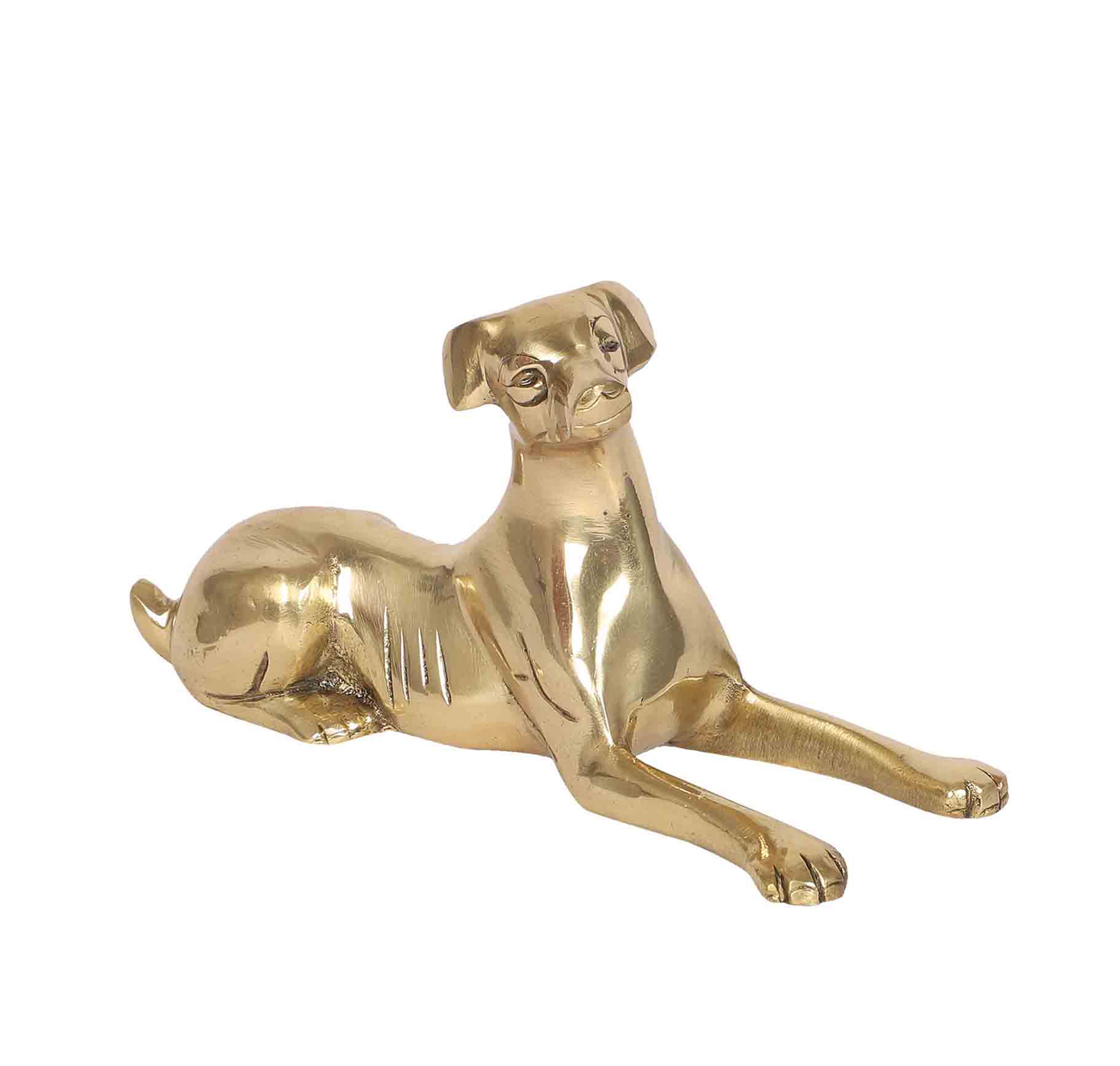 Brass 9 Inches Sitting Dog Showpiece, Dog Statue for Home Decor, Living Room Showpiece, Showpiece for Home Decor, Contemporary Showpieces